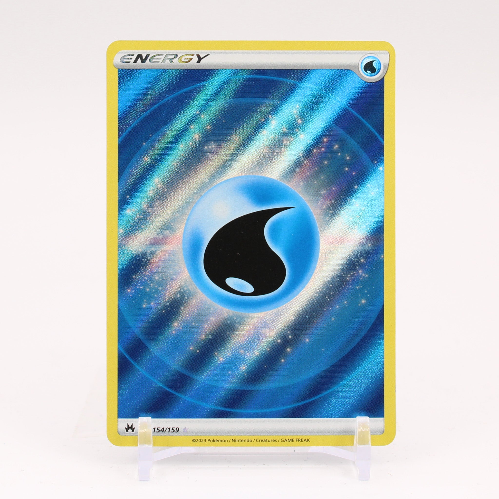Water Energy - 154/159 Crown Zenith Textured Holo Rare - NM/MINT
