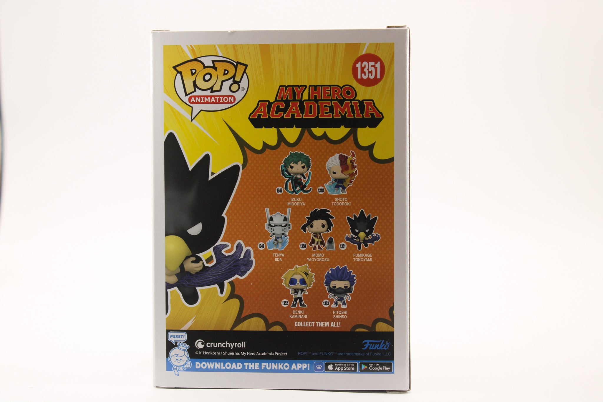 Funko Pop - My Hero Academia Vinyl Figure - Fumikage Tokoyami Glow 1351 JAPANESE SIGNED (SR0525)
