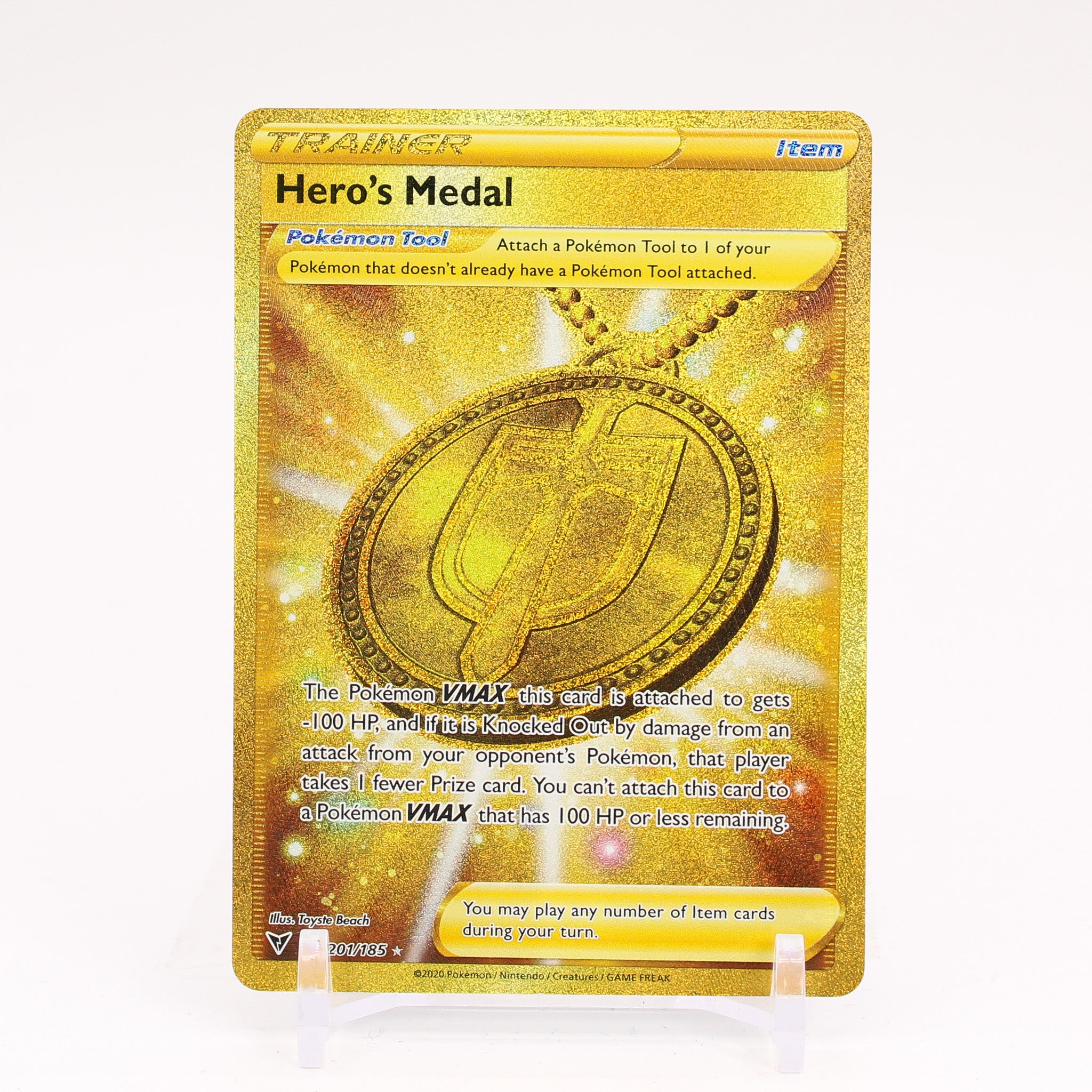 Hero's Medal - 201/185 Vivid Voltage Gold Trainer - NM/MINT