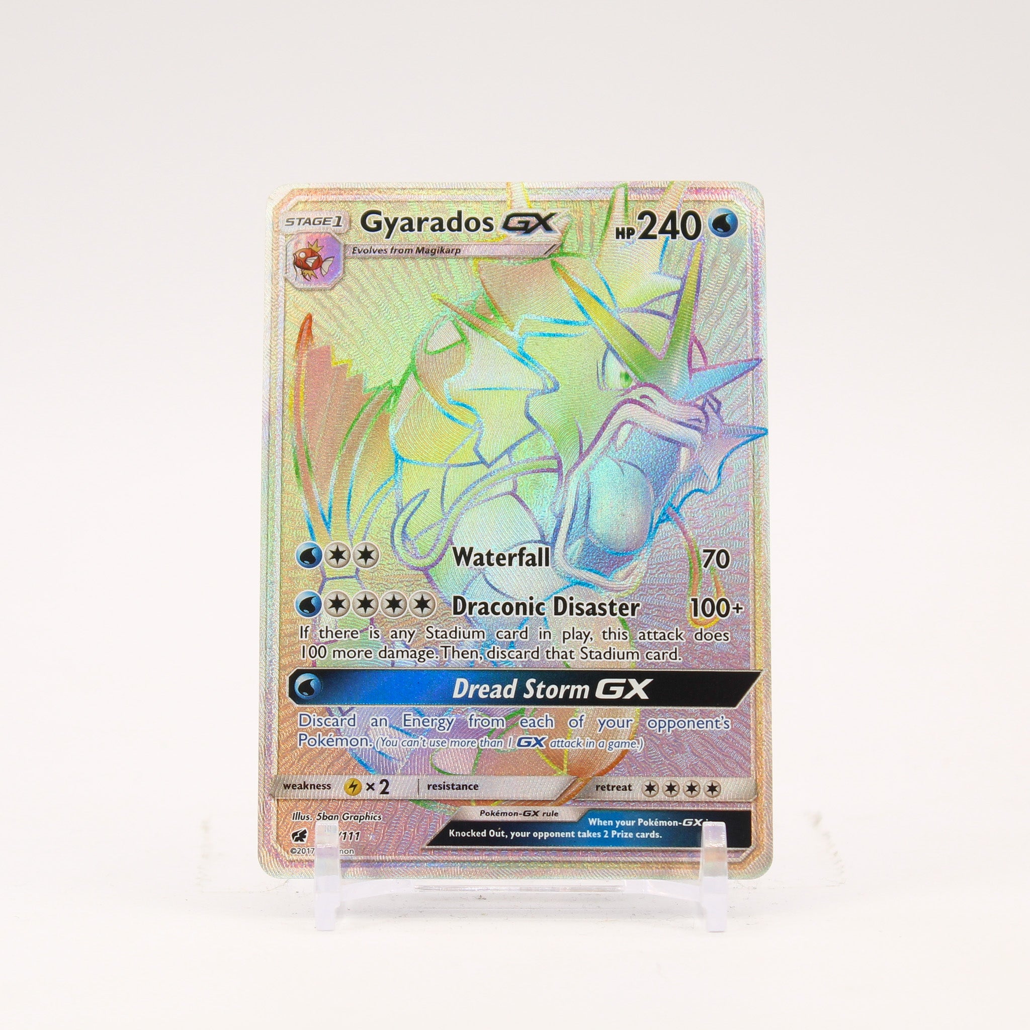 Gyarados GX - 112/111 Crimson Invasion Rainbow Pokemon - LP/MP