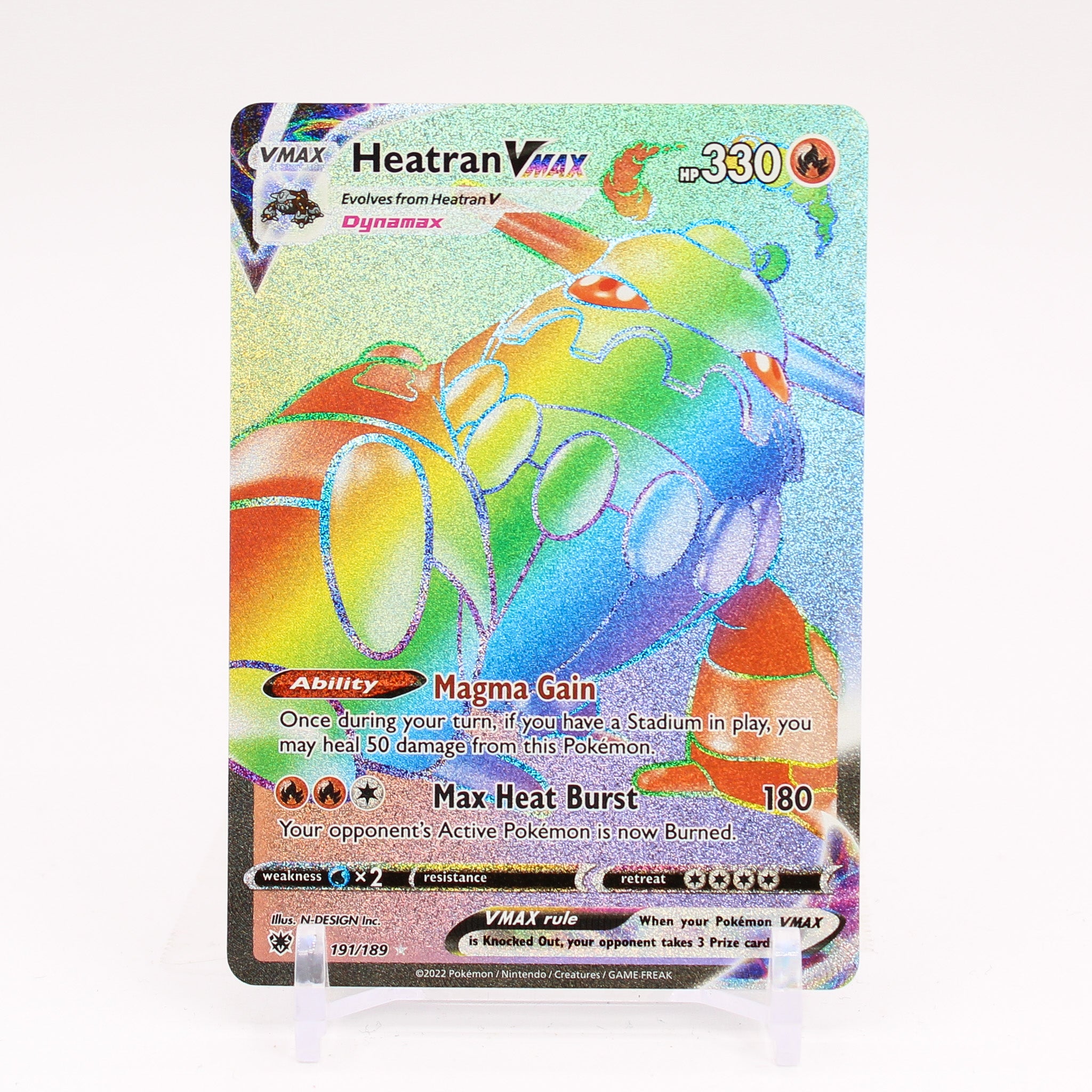 Heatran Vmax - 191/189 Astral Radiance Rainbow Pokemon - NM/MINT