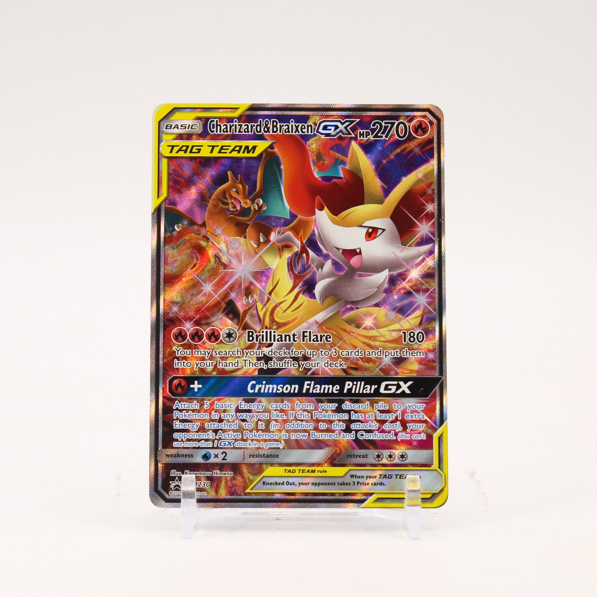 Charizard & Braixen GX - SM230 Black Star Promo Alternate Art Pokemon - LP