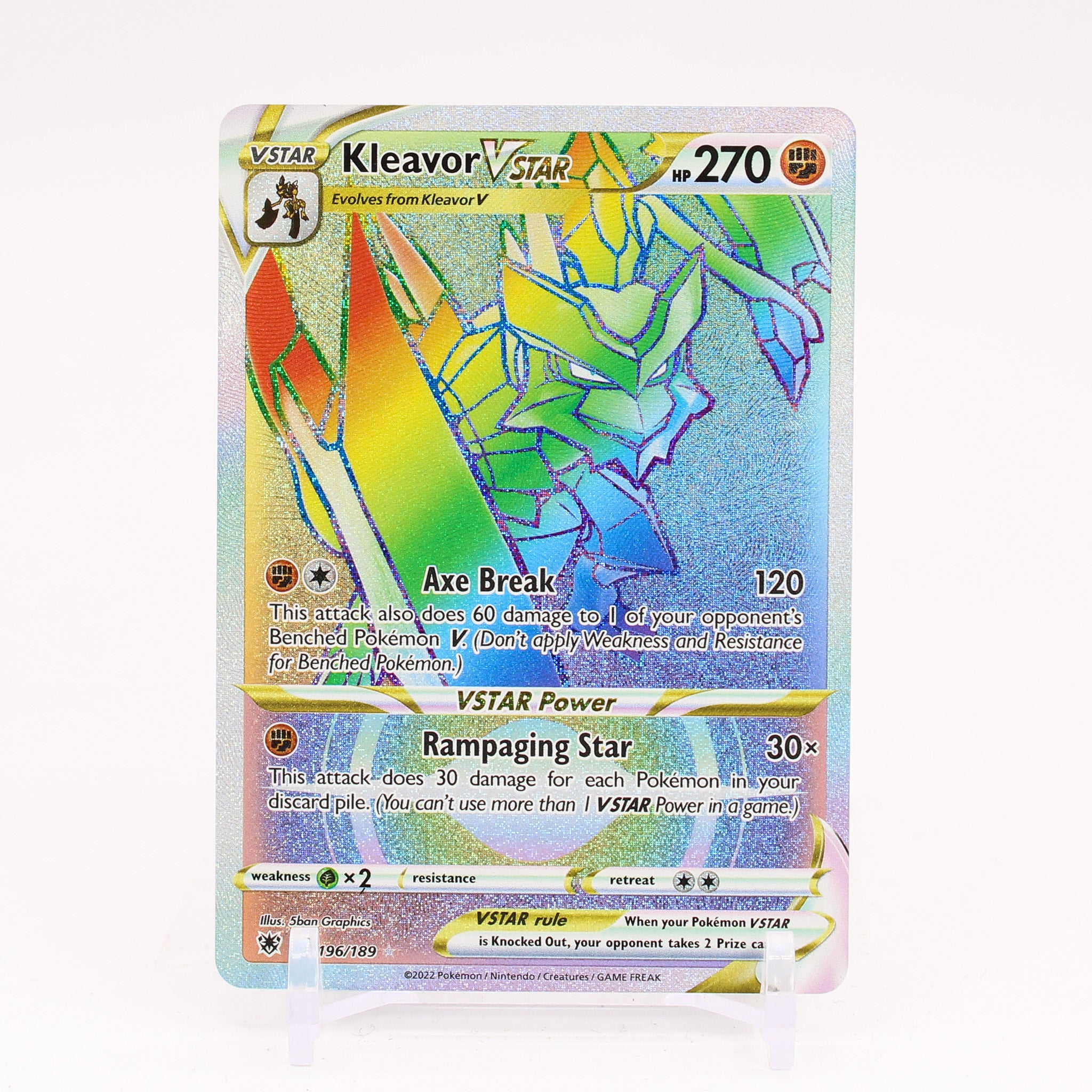 Kleavor Vstar - 196/189 Astral Radiance Rainbow Pokemon - NM/MINT