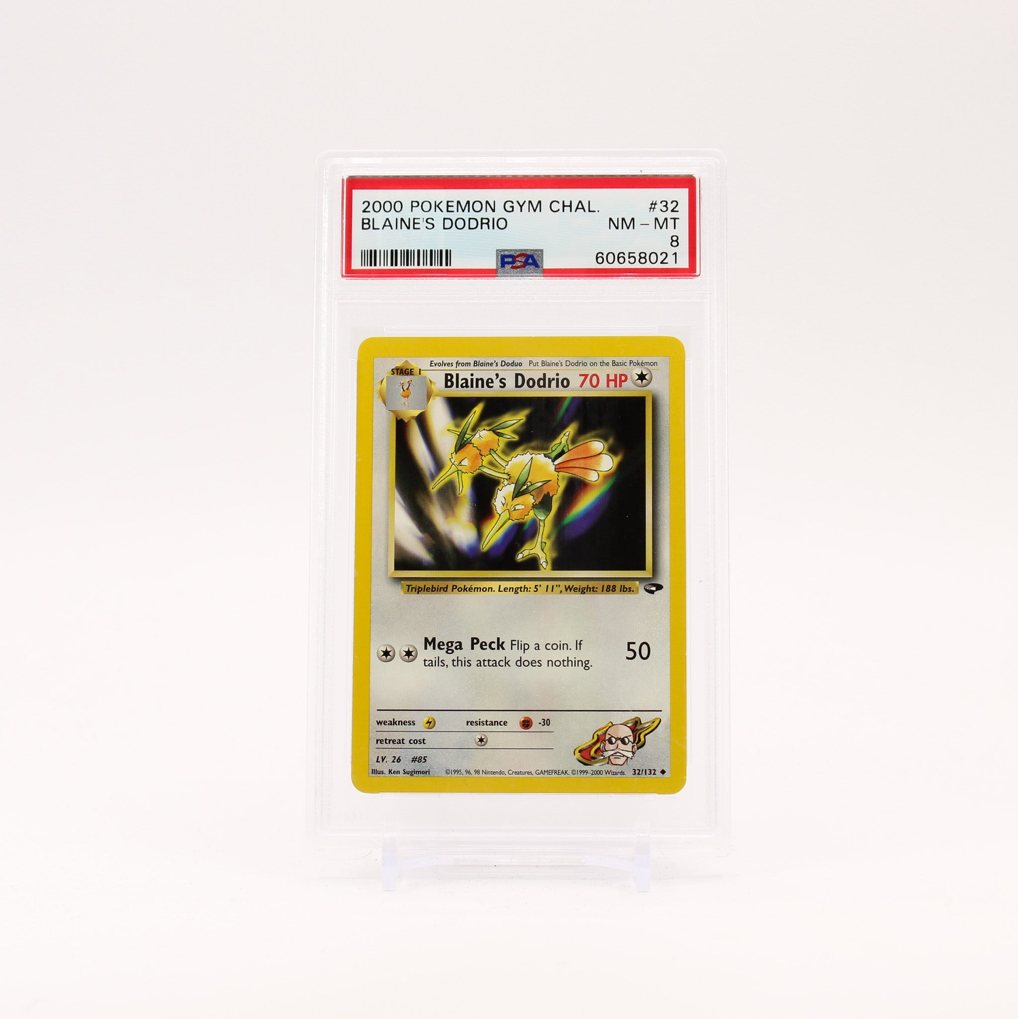 Blaine's Dodrio - 32/132 PSA 8 Gym Challenge Unlimited Pokemon  -	NM/MINT