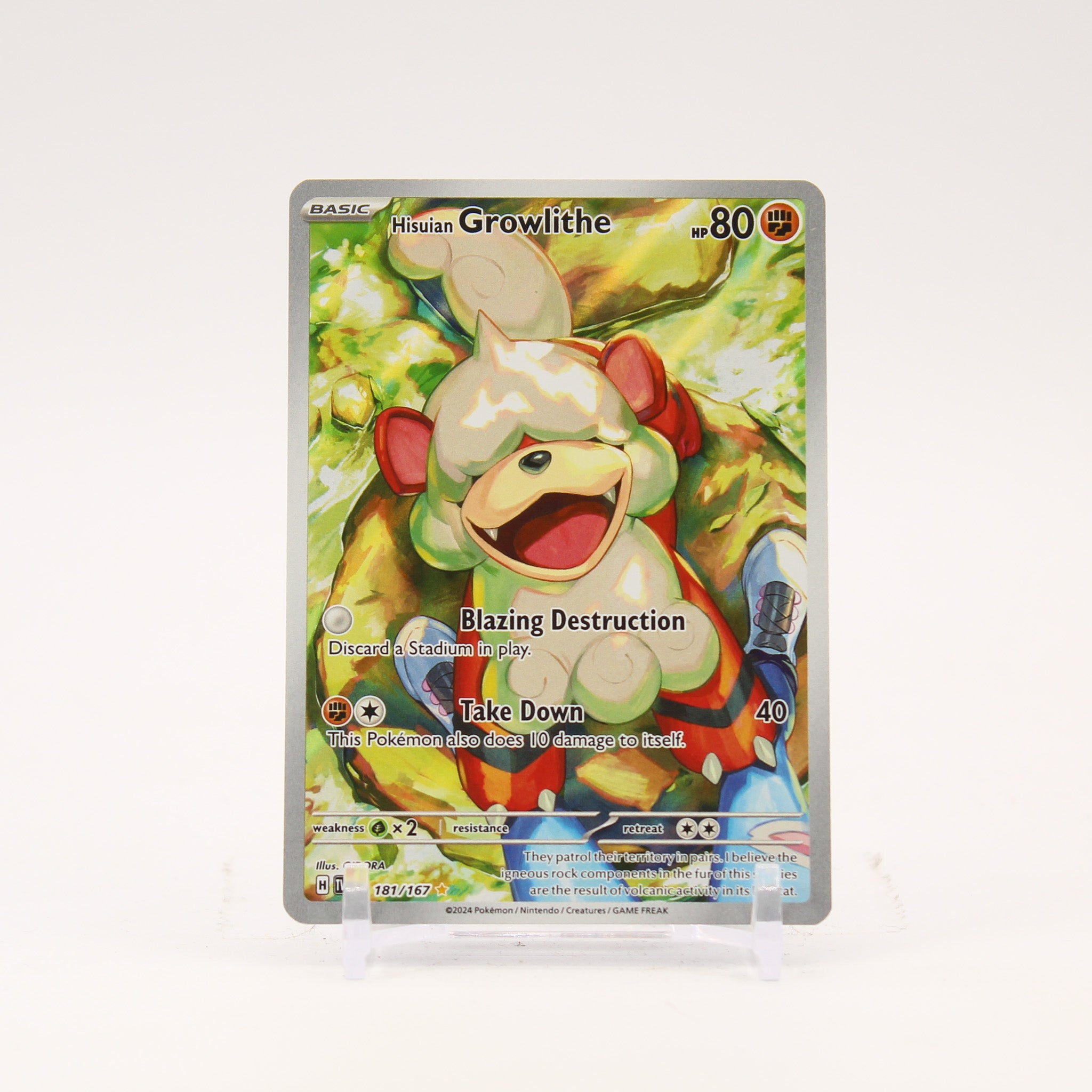 Hisuian Growlithe - 181/167 Twilight Masquerade Illustration Rare Pokemon - NM