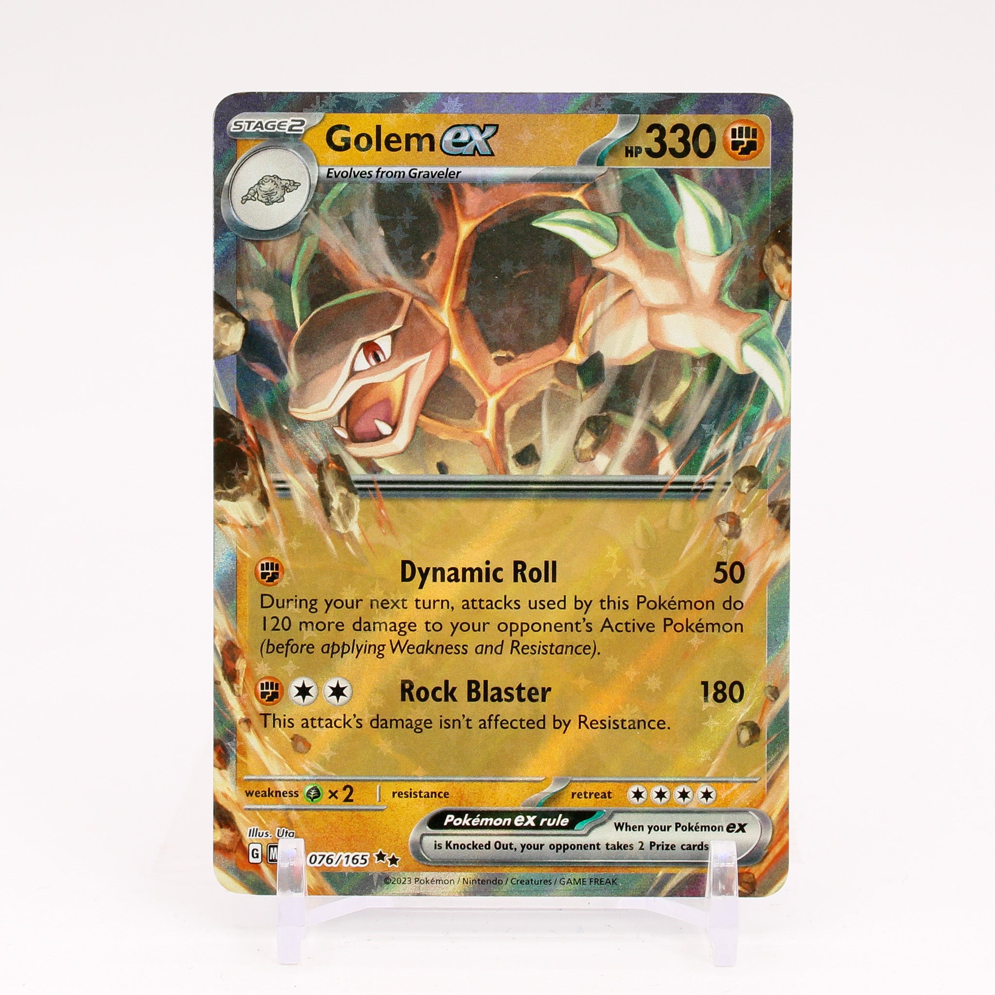 Golem ex - 076/165 151 Double Rare Pokemon - NM/MINT
