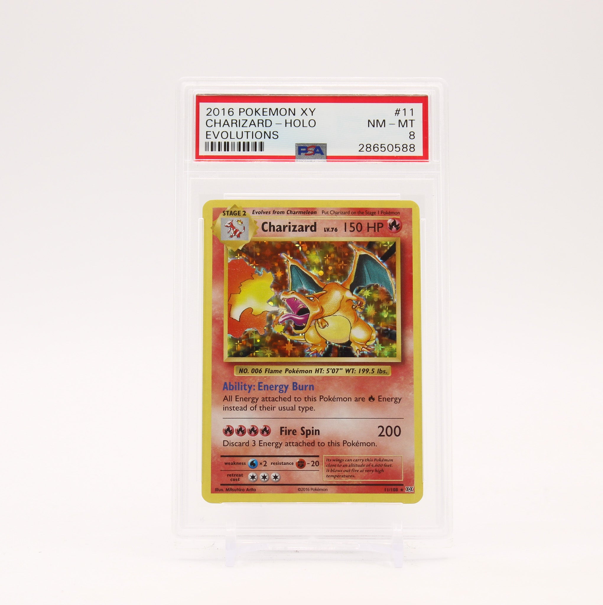 Charizard - 11/108 PSA 8 Evolutions Holo Rare Pokemon - NM/MINT