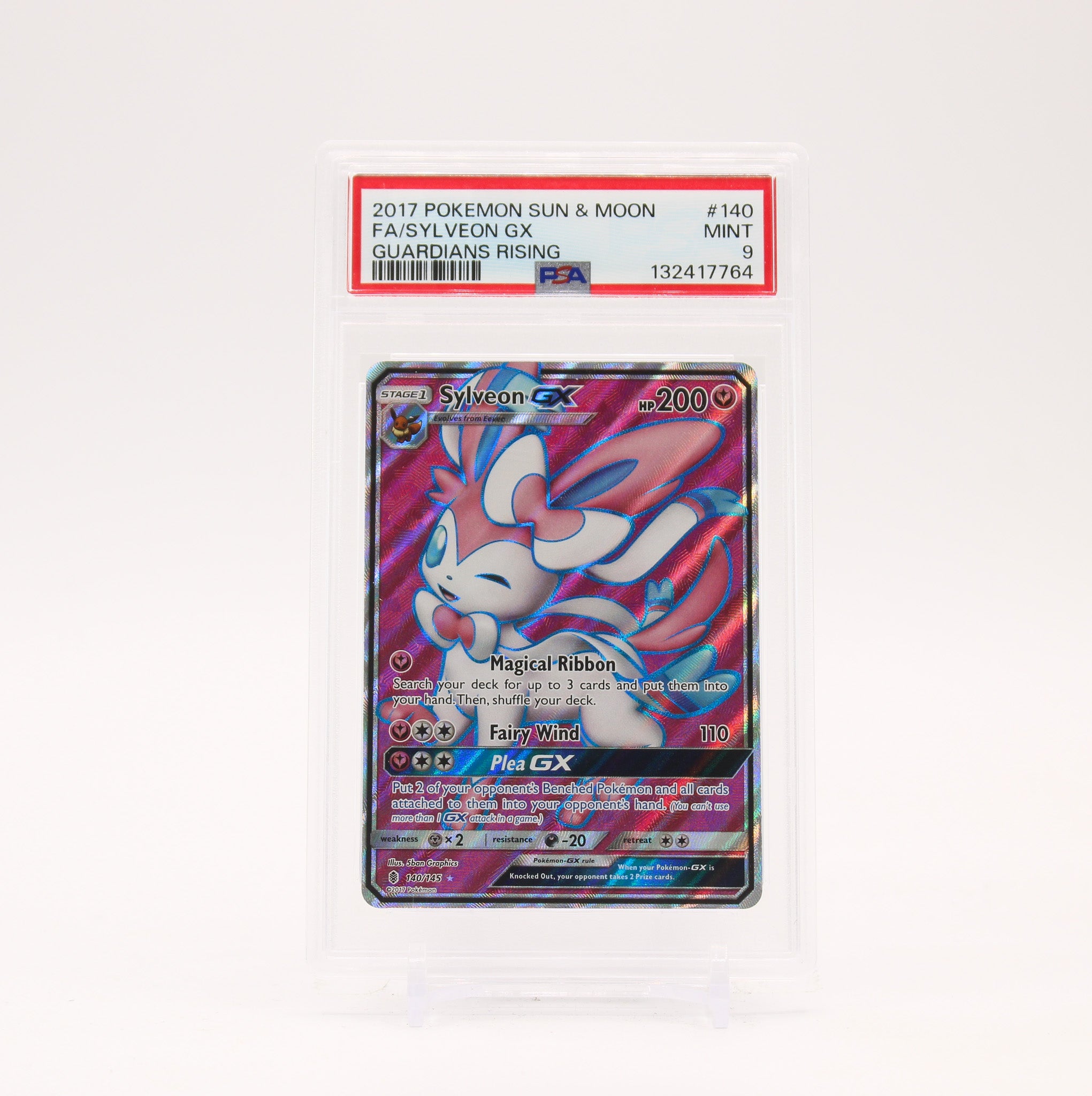 Sylveon GX - 140/145 PSA 9 Guardians Rising Full Art Pokemon - MINT