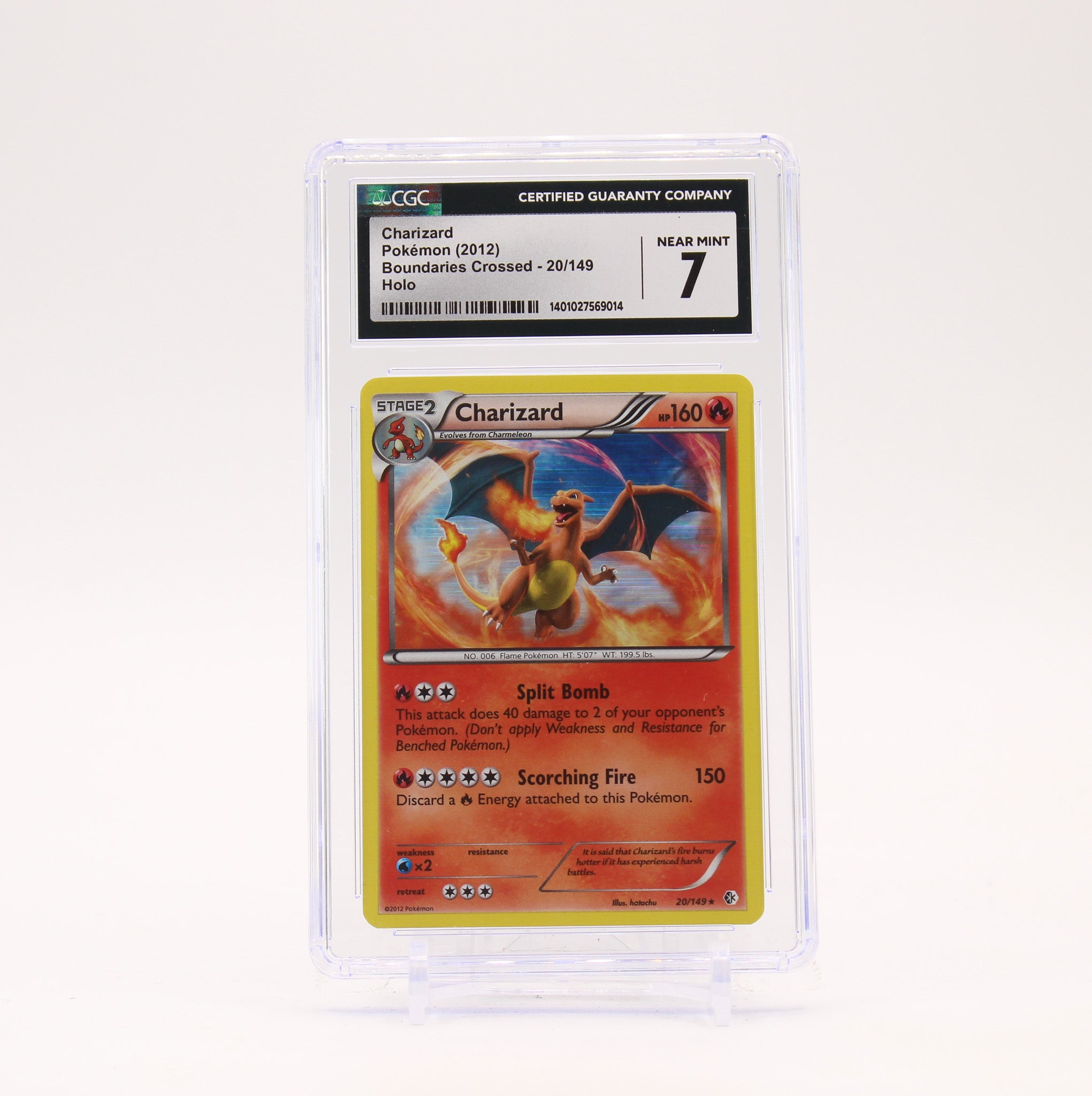 Charizard - 20/149 CGC 7 Boundaries Crossed Holo Rare Pokemon - NM