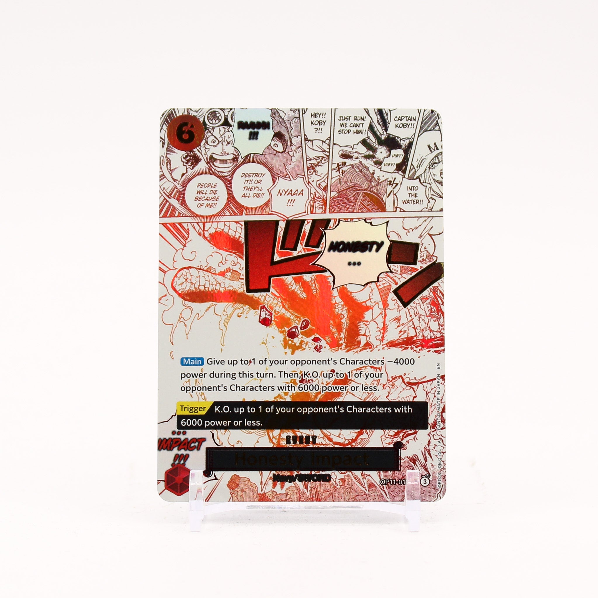 Honesty Impact (Alternate Art) - OP11-018 A Fist of Divine Speed R One Piece - NM/MINT