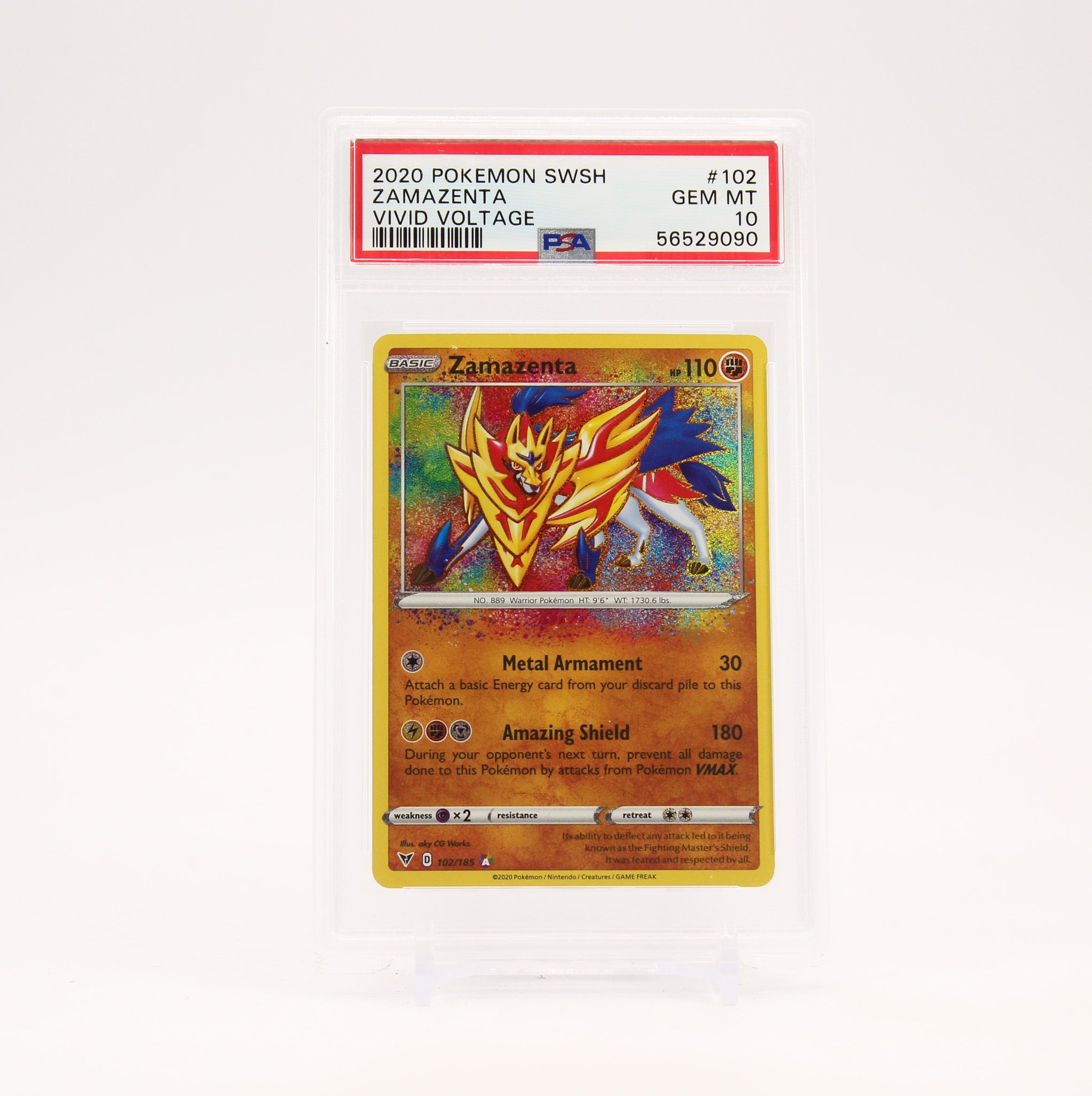 Zamazenta - 102/185 PSA 10 Vivid Voltage Amazing Rare Pokemon - GEM MT