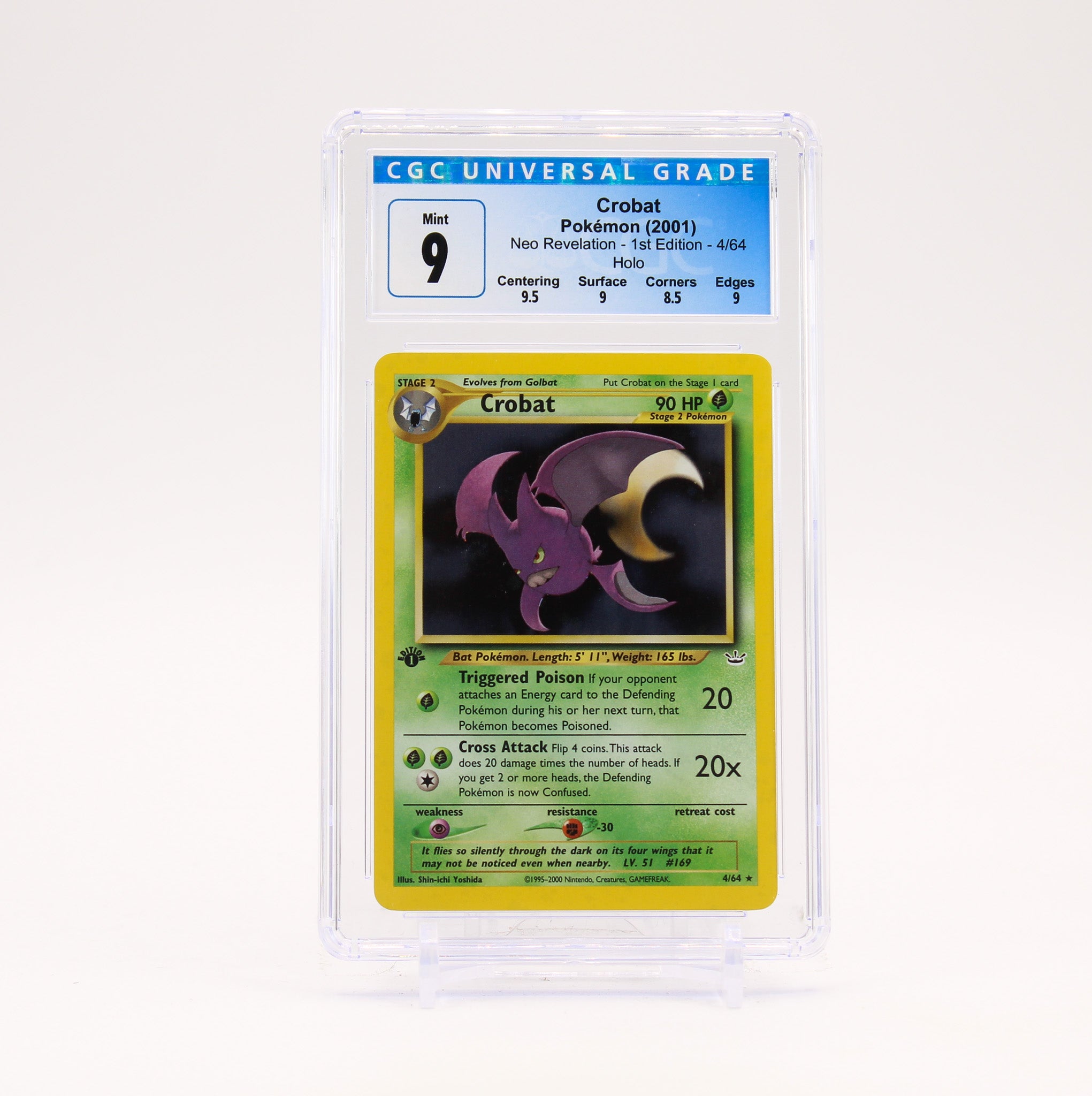 Crobat - 4/64 CGC 9 Neo Revelation 1st Edition Holo Rare SWIRL Pokemon - MINT