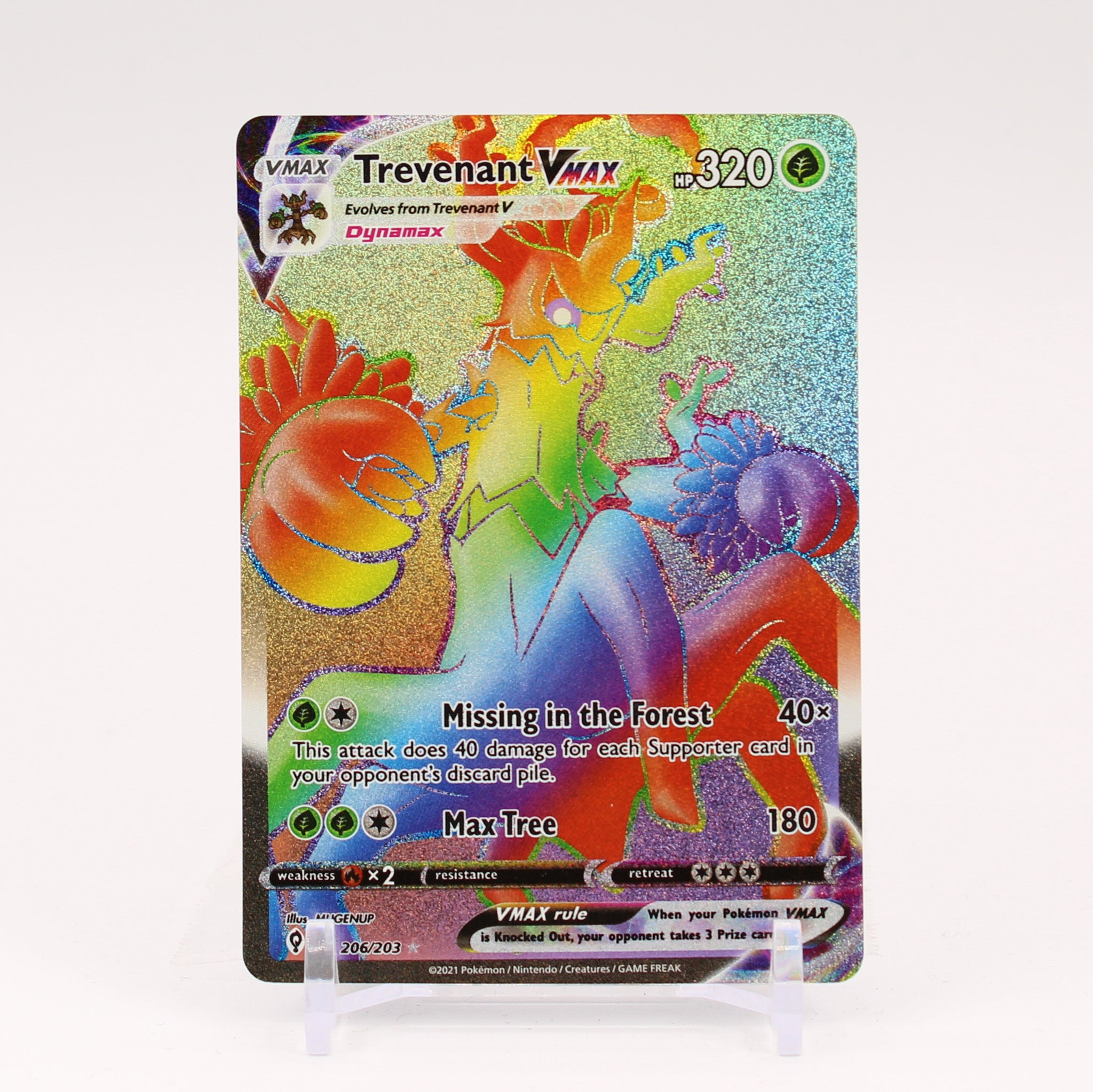 Trevenant Vmax - 206/203 Evolving Skies Rainbow Pokemon - NM/MINT
