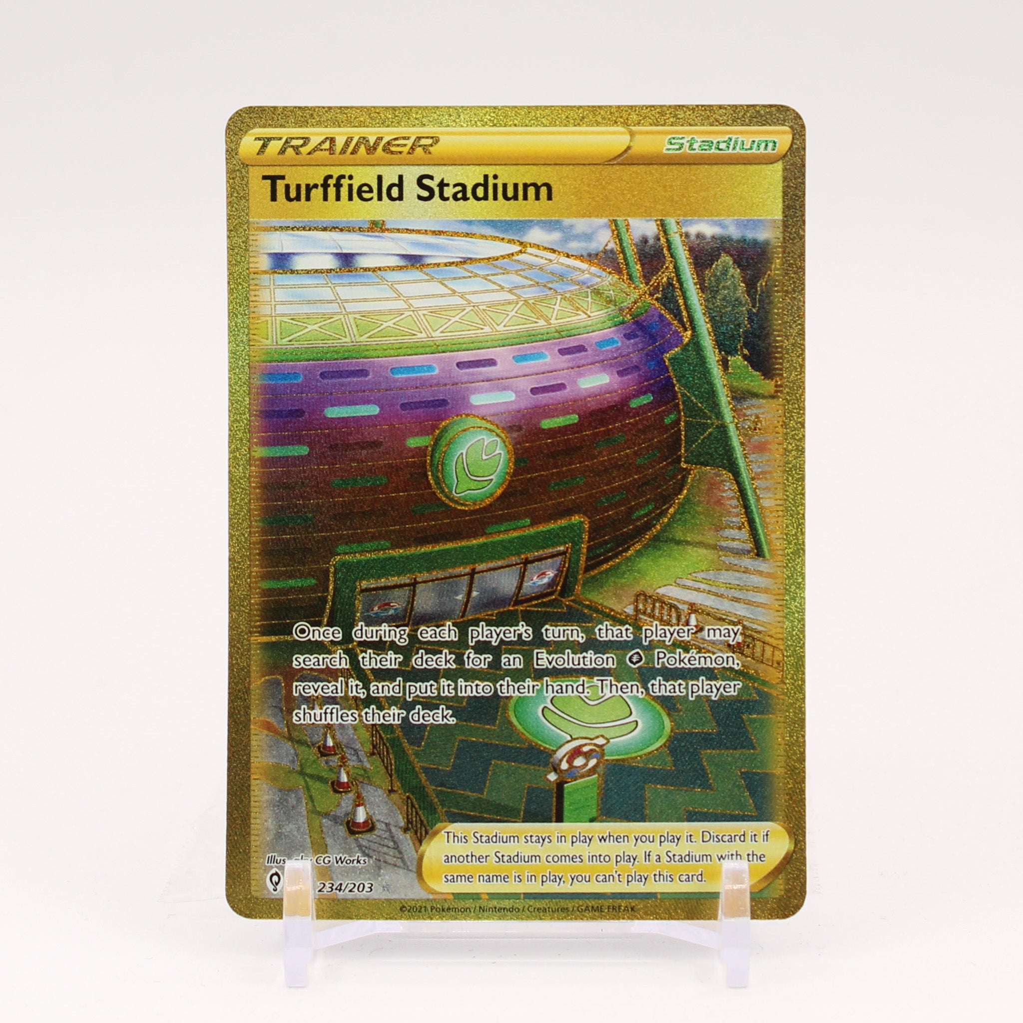 Turffield Stadium - 234/203 Evolving Skies Gold Trainer - NM/MINT