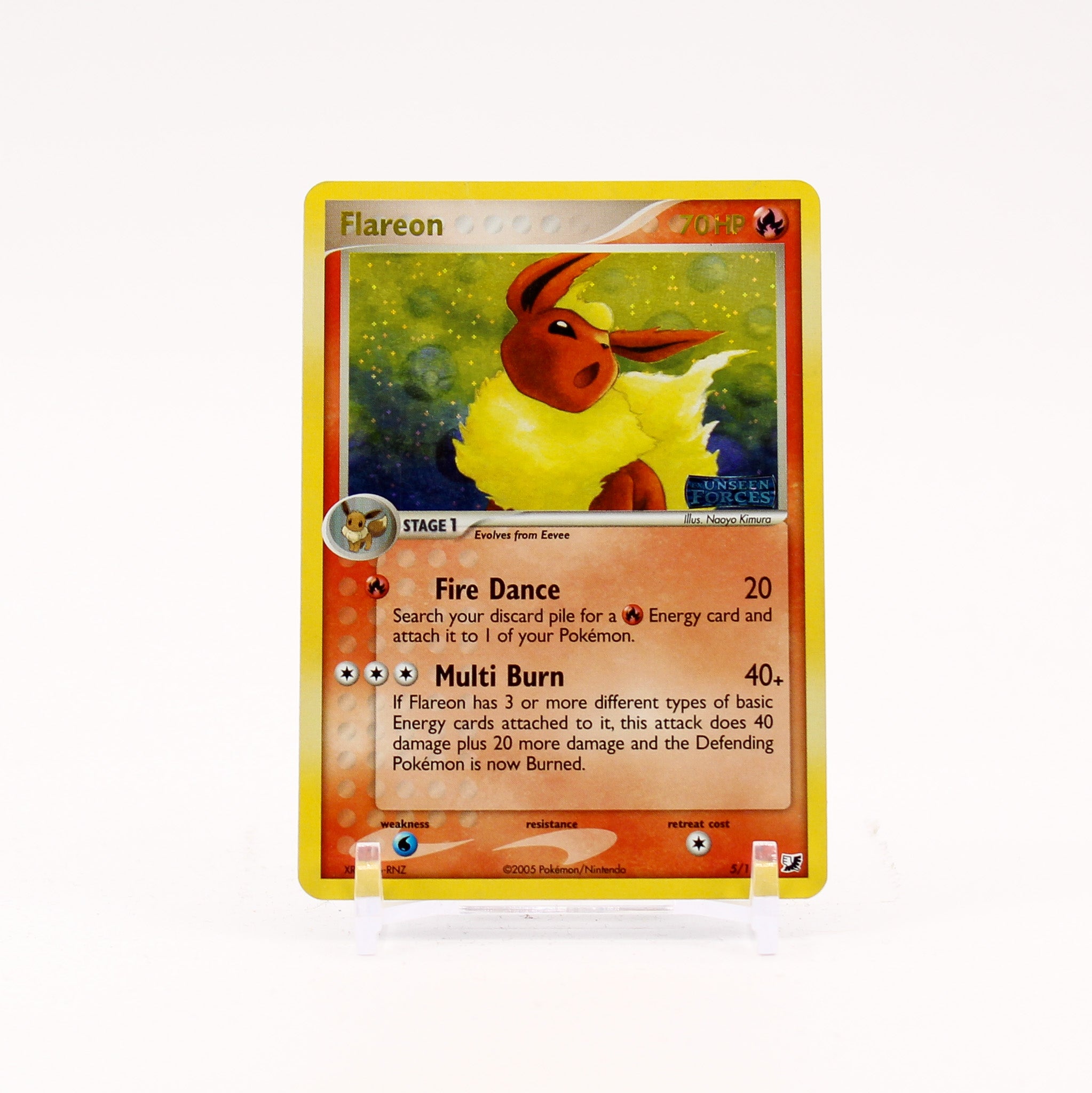 Flareon - 5/115 Unseen Forces Reverse Holo Rare Pokemon - LP/MP