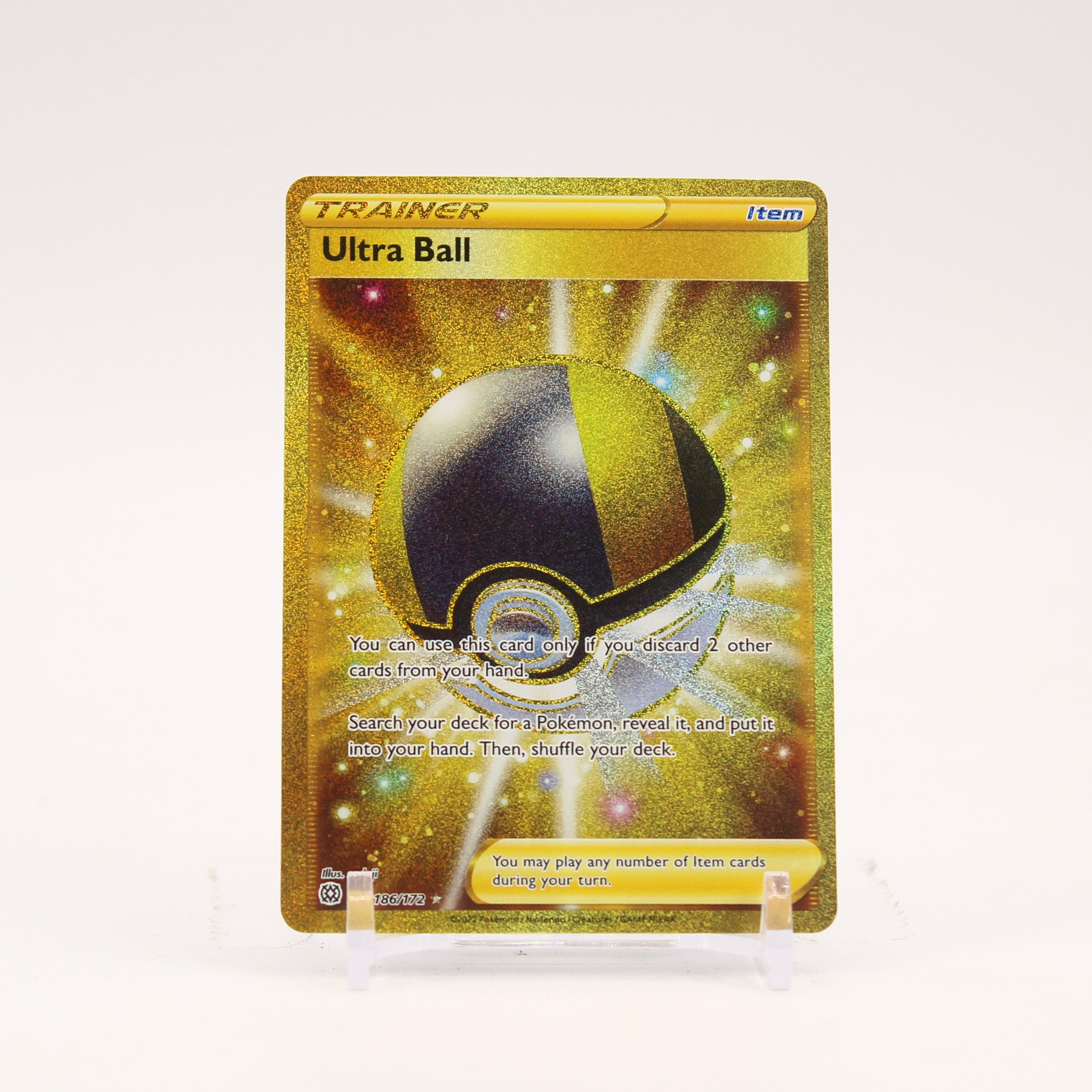 Ultra Ball - 186/172 Brilliant Stars Gold Trainer - NM/MINT