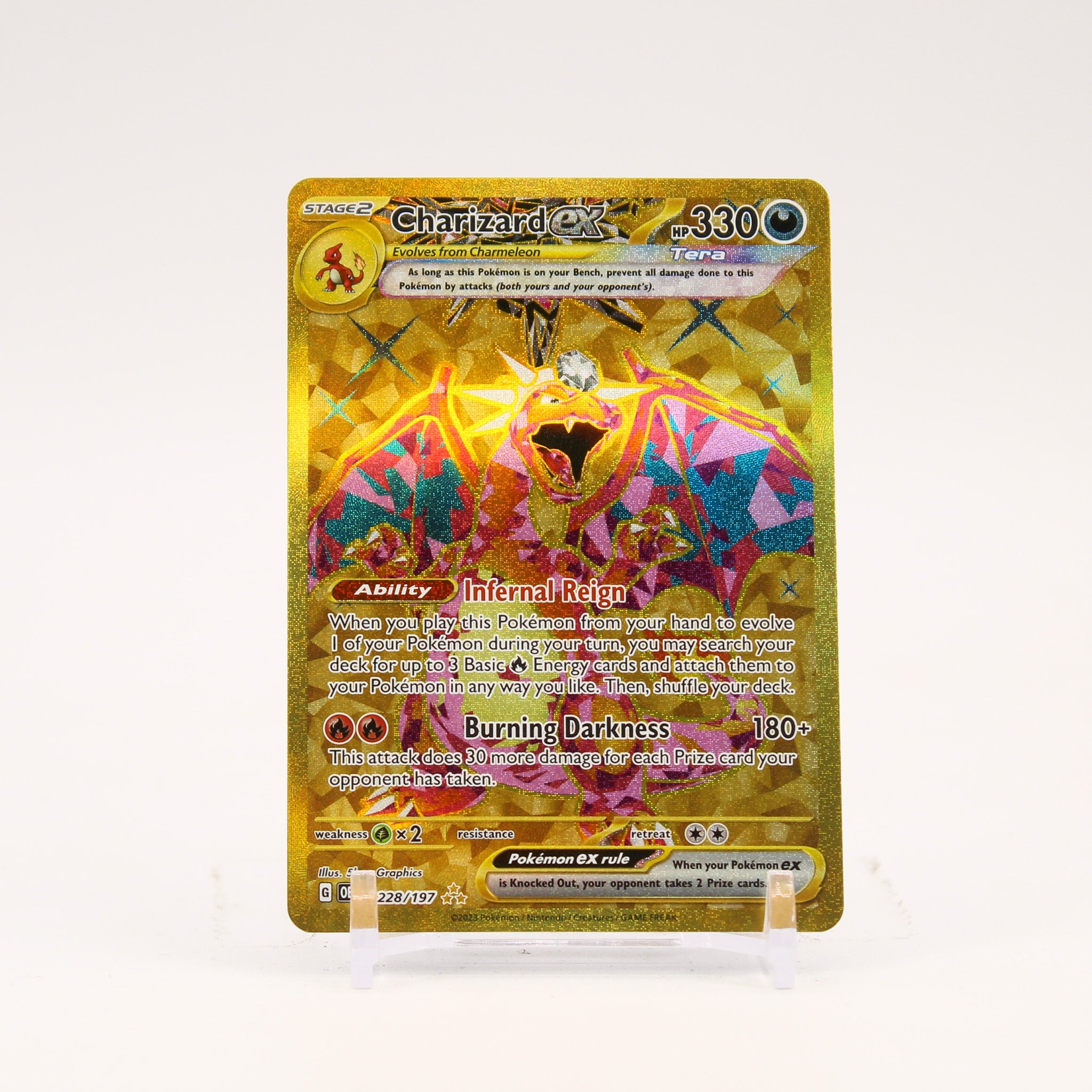 Charizard ex - 228/197 Obsidian Flames Gold Pokemon - NM/LP