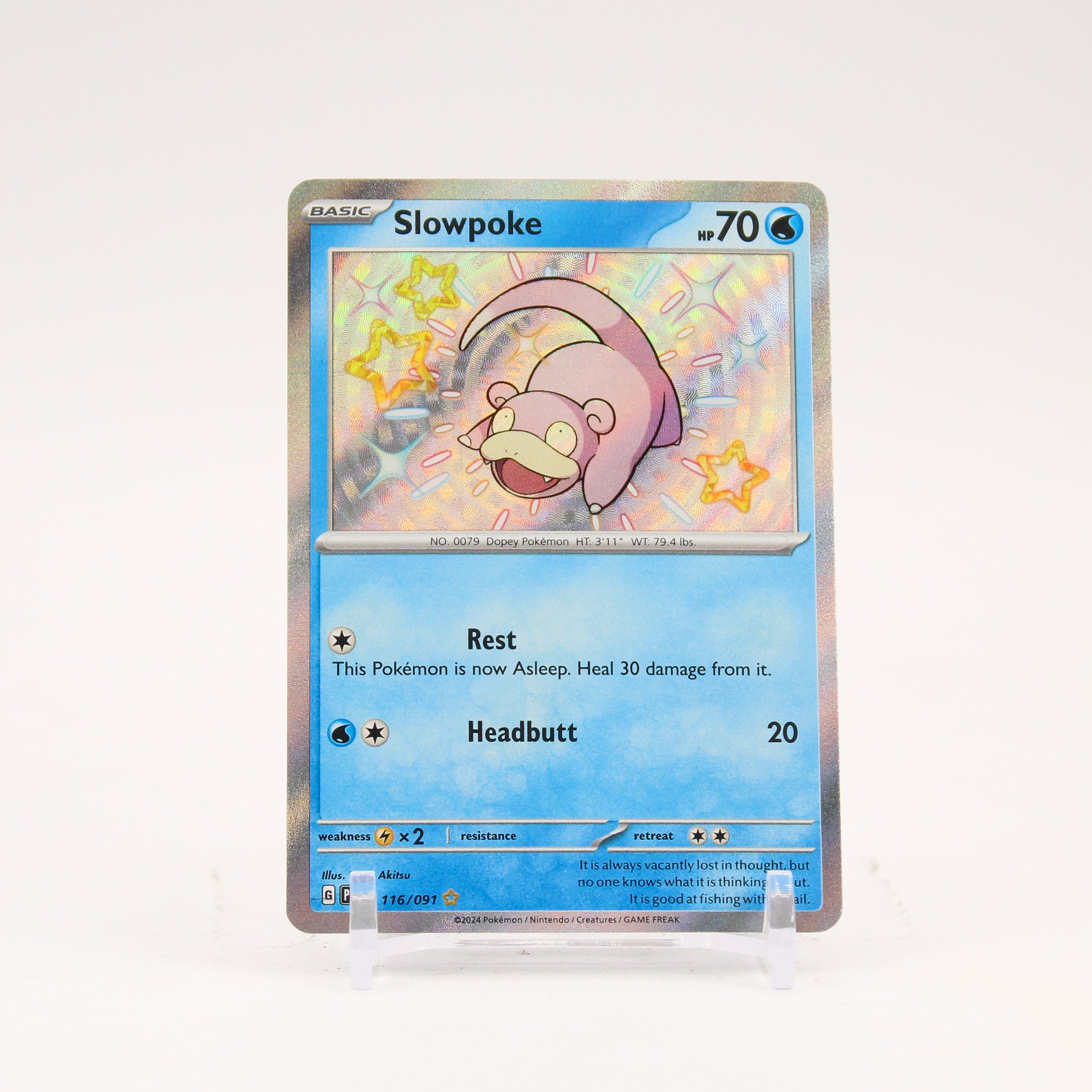 Slowpoke - 116/091 Paldean Fates Holo Shiny Rare Pokemon - NM