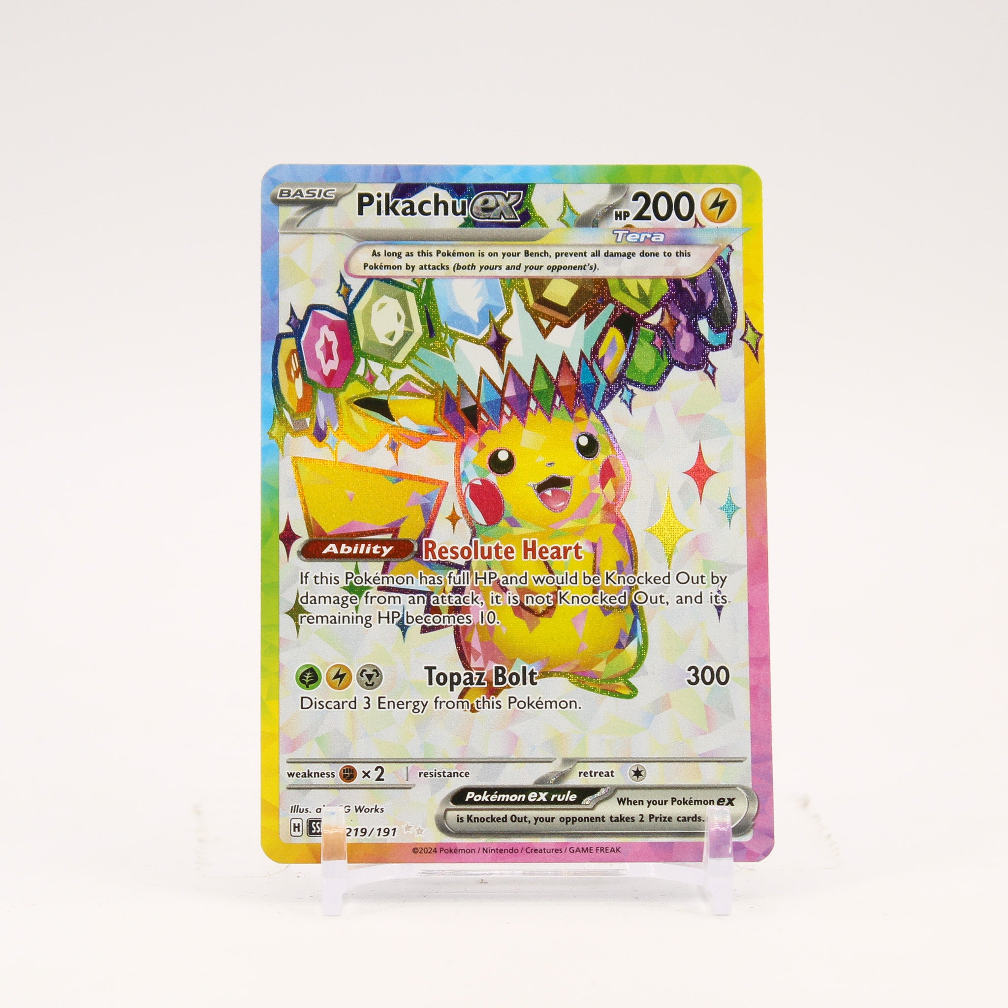 Pikachu ex - 219/191 Surging Sparks Full Art Pokemon - NM