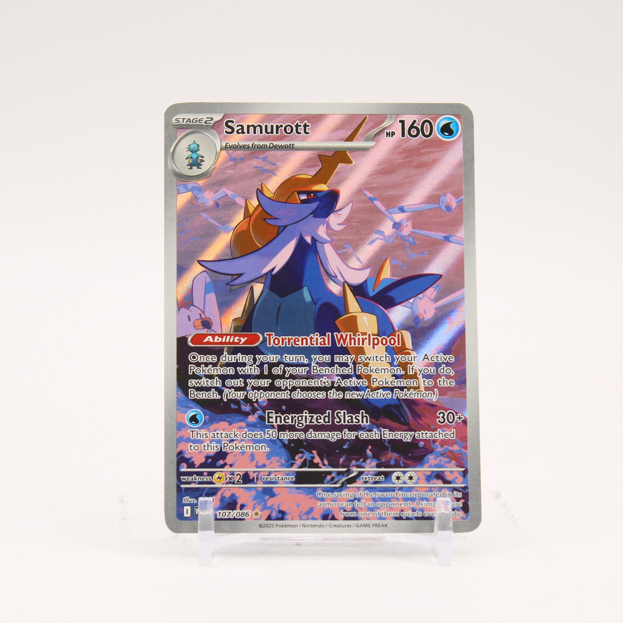 Samurott - 107/086 White Flare Illustration Rare Pokemon - NM/LP