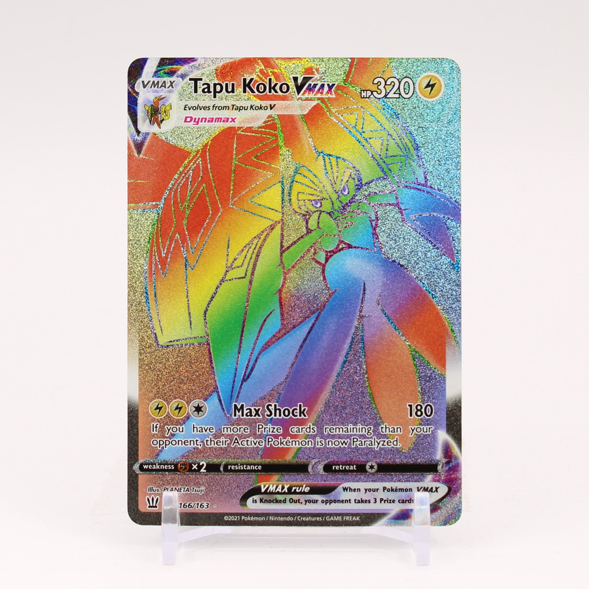 Tapu Koko Vmax - 166/163 Battle Styles Rainbow Pokemon - NM/MINT