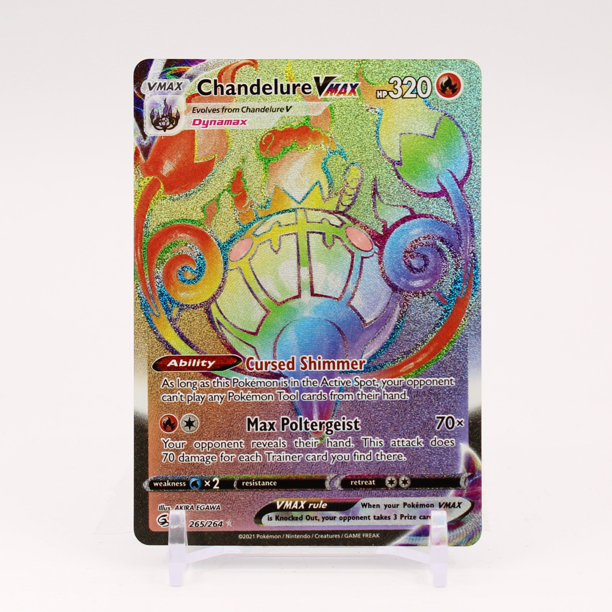 Chandelure Vmax - 265/264 Fusion Strike Rainbow Pokemon - NM/MINT
