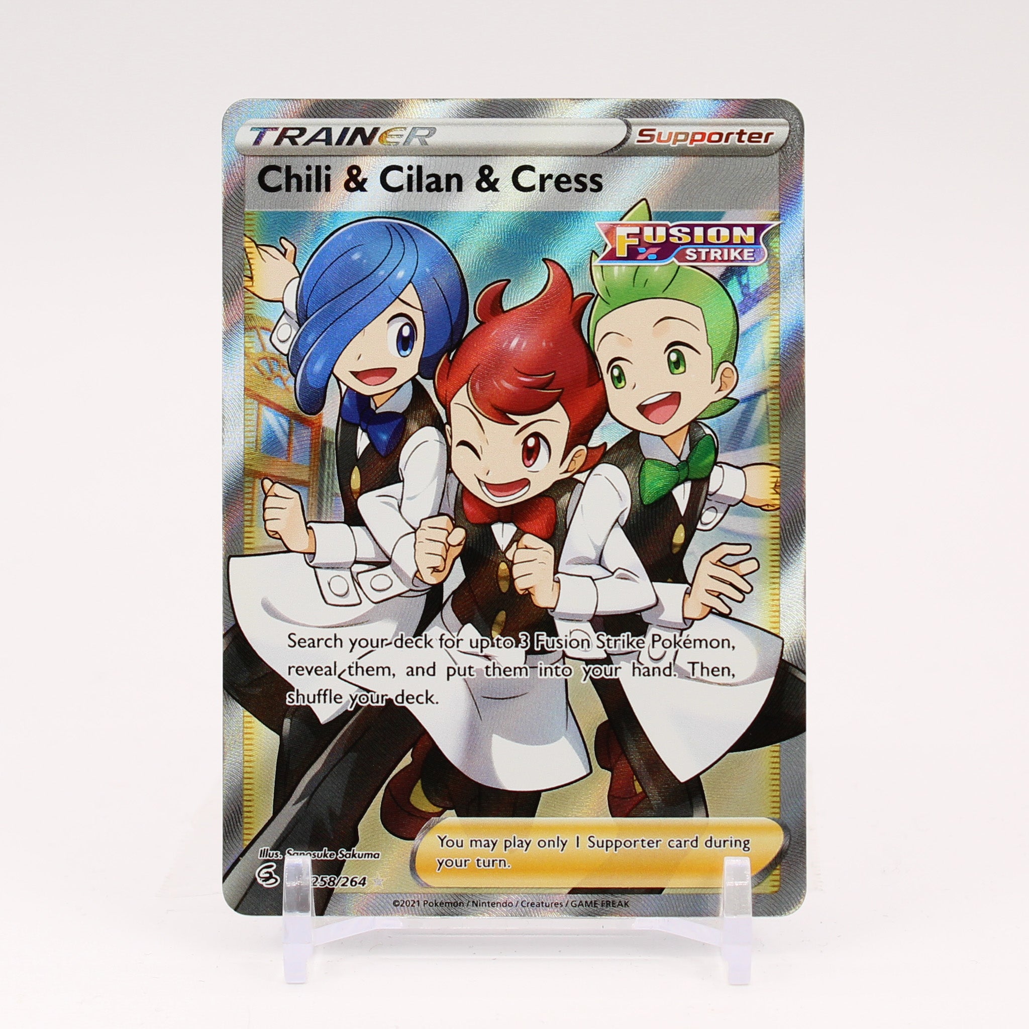 Chili & Cilan & Cress - 258/264 Fusion Strike Full Art Trainer - NM/MINT