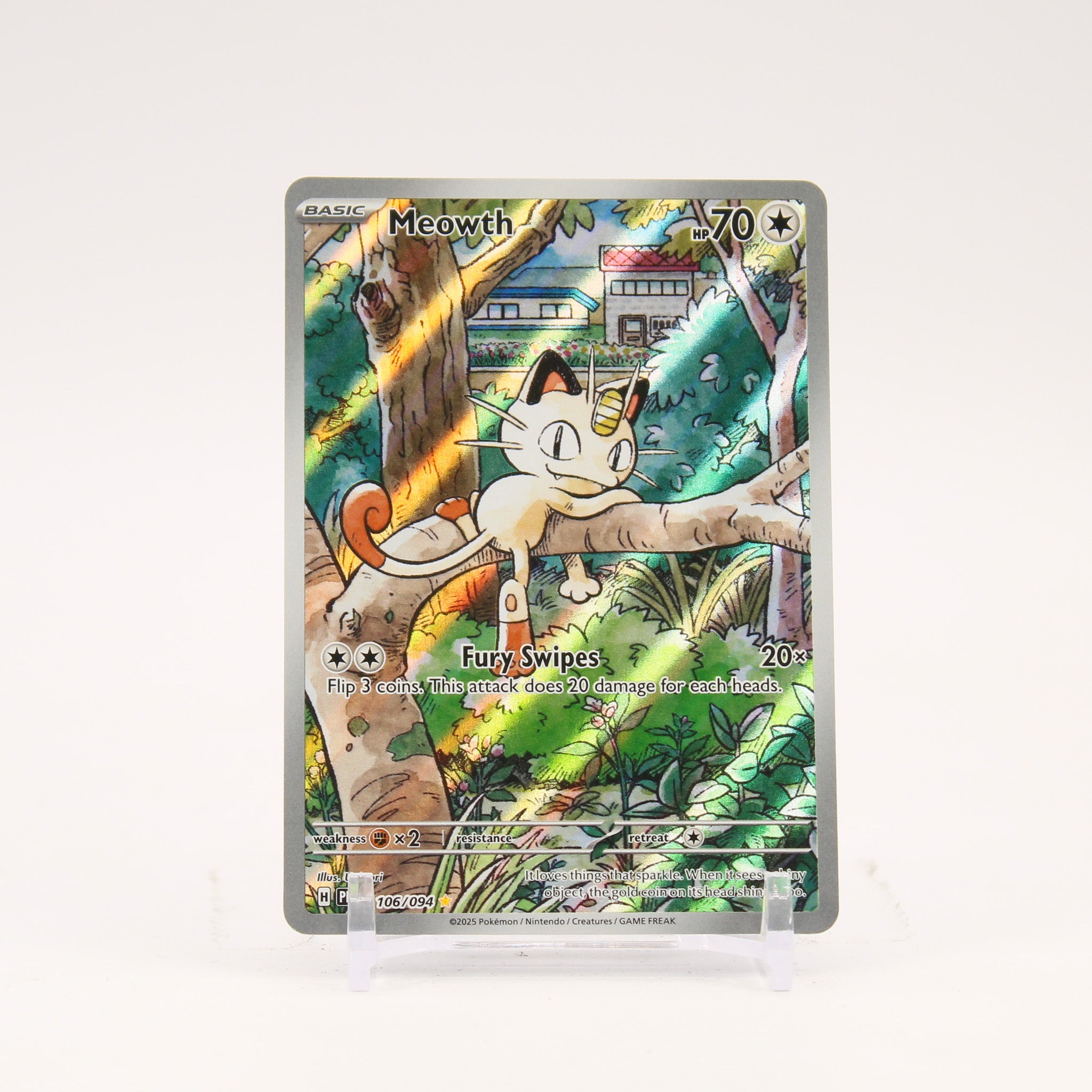 Meowth - 106/094 Phantasmal Flames Illustration Rare Pokemon - NM