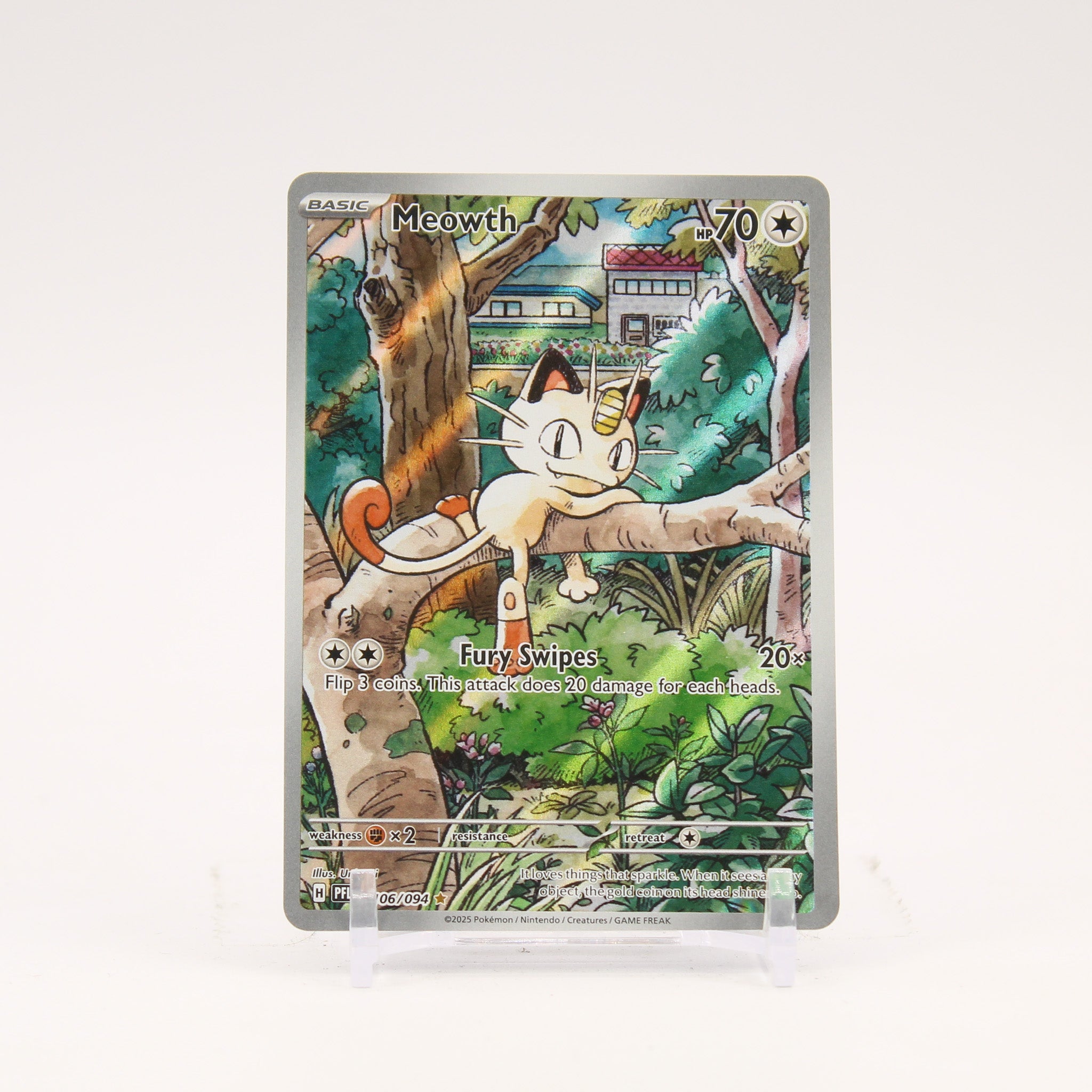 Meowth - 106/094 Phantasmal Flames Illustration Rare Pokemon - NM
