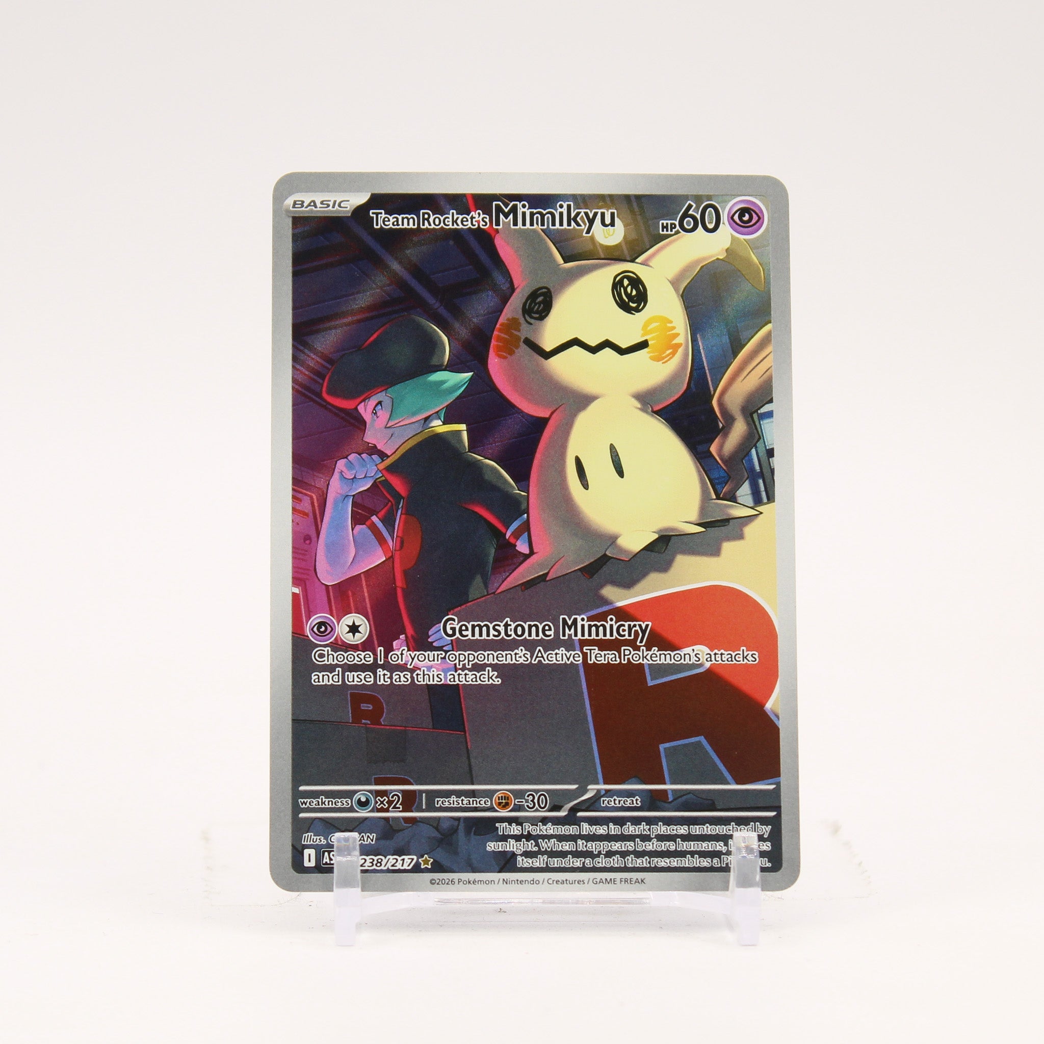 Team Rockets's Mimikyu - 238/217 Ascended Heroes Illustration Rare Pokemon - NM