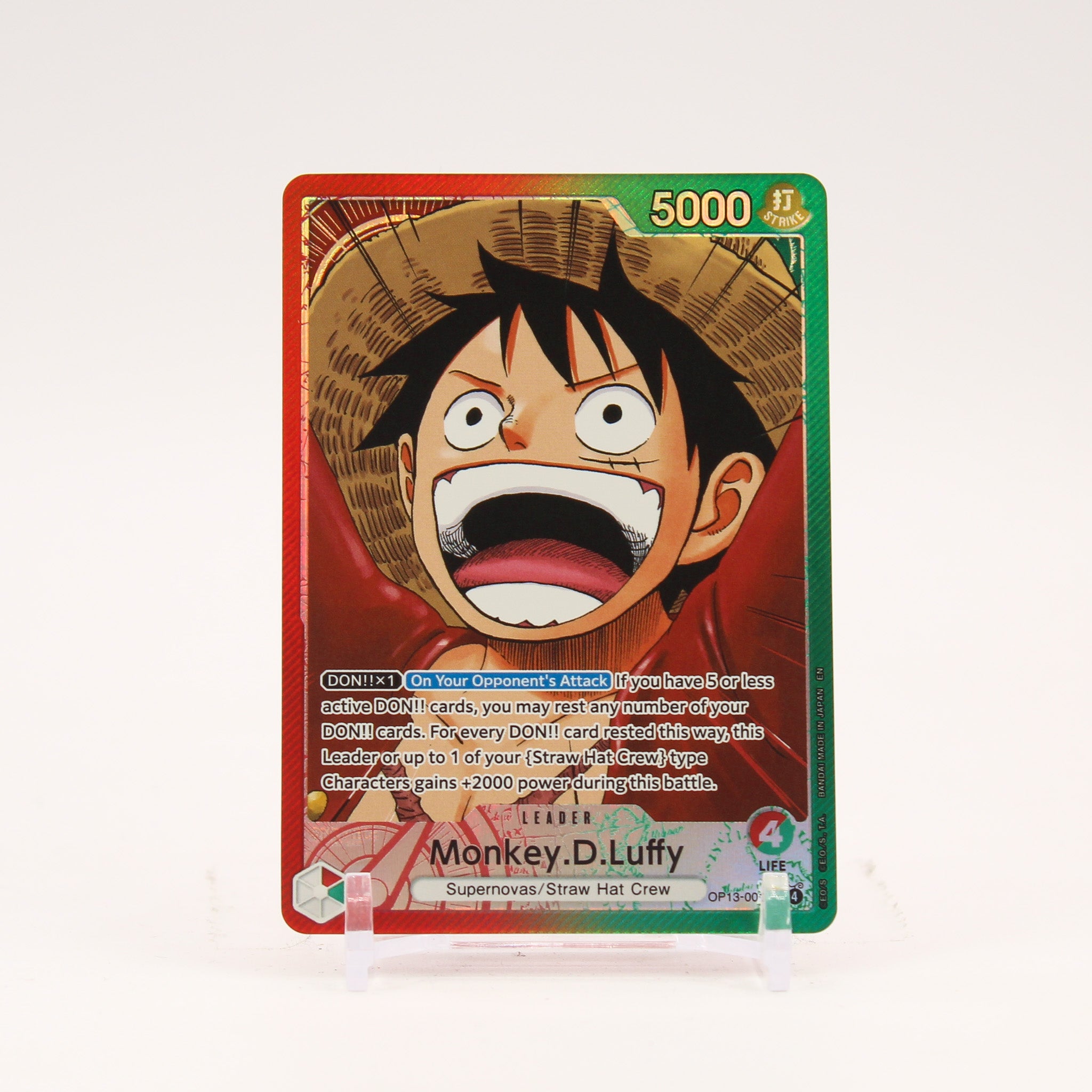 Monkey.D.Luffy Alternate Art - OP13-001 Carrying On His Will L One Piece - NM/MINT