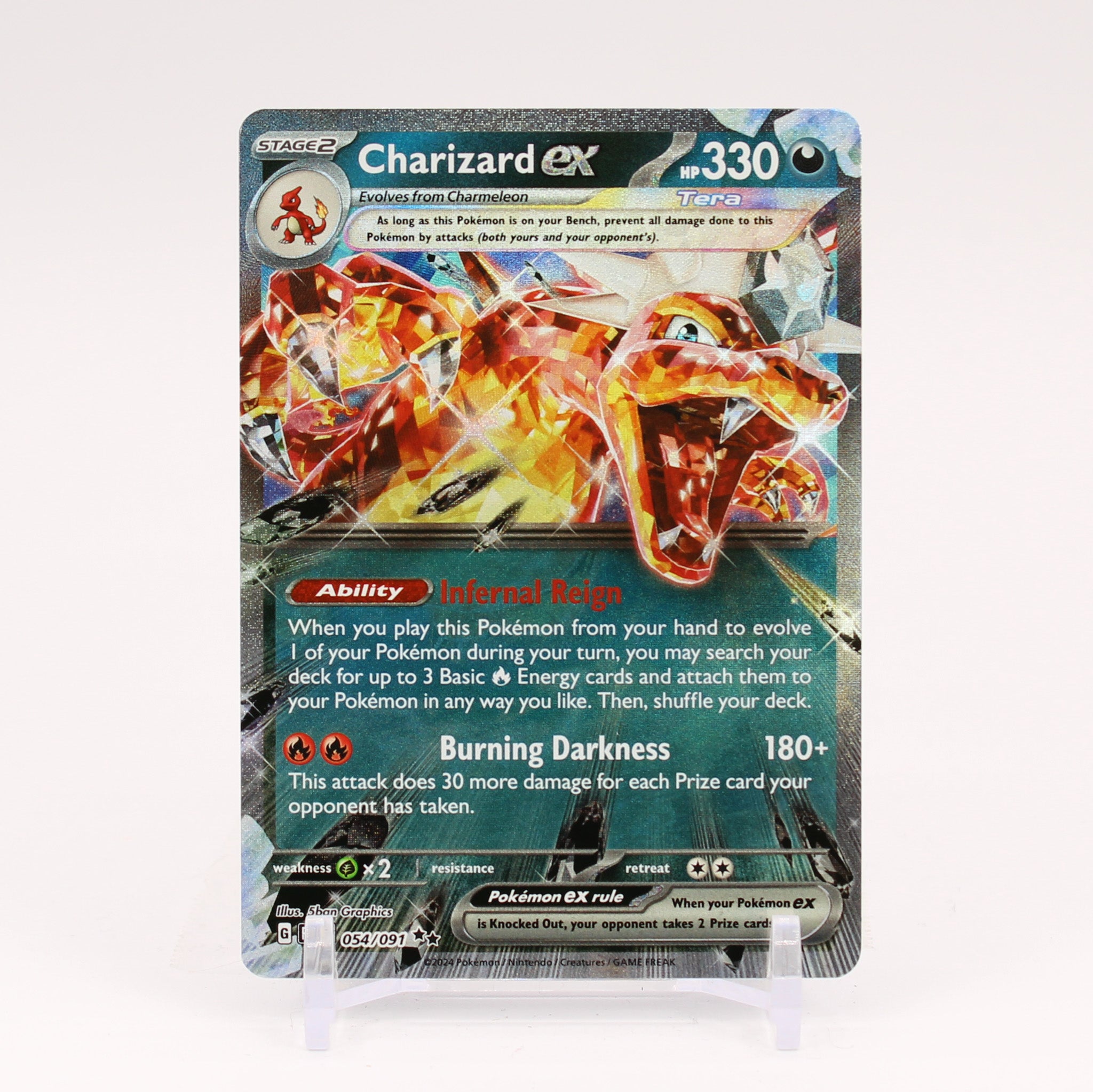 Charizard ex - 054/091 Paldean Fates Double Rare Pokemon - NM/MINT