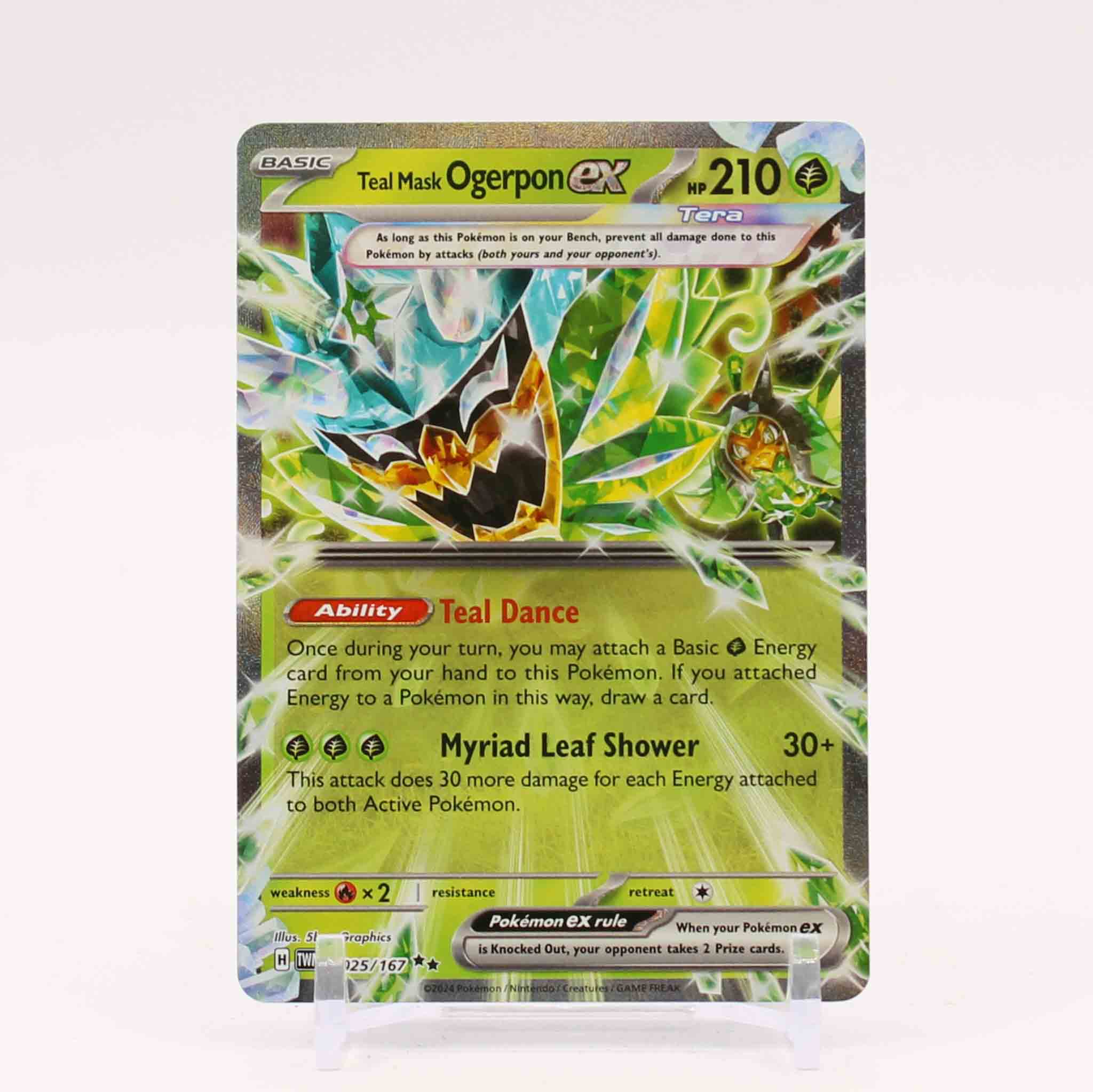 Teal Mask Ogerpon ex - 025/167 Twilight Masquerade Rare Pokemon - NM/MINT