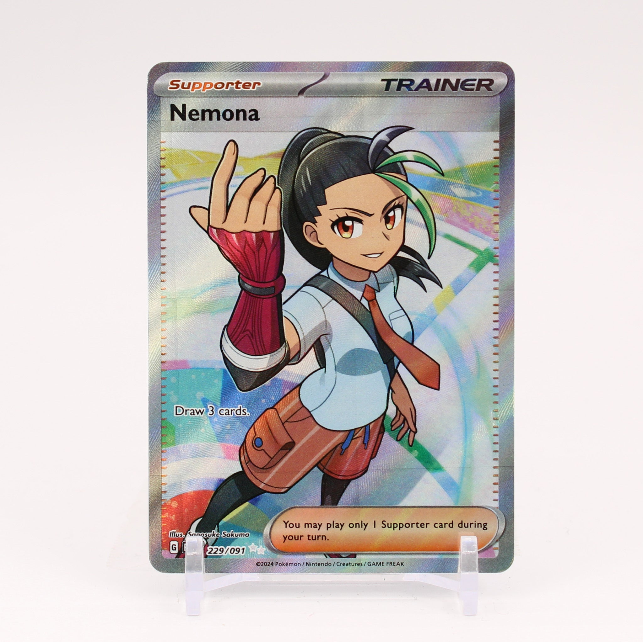 Nemona - 229/091 Paldean Fates Full Art Trainer - NM/MINT