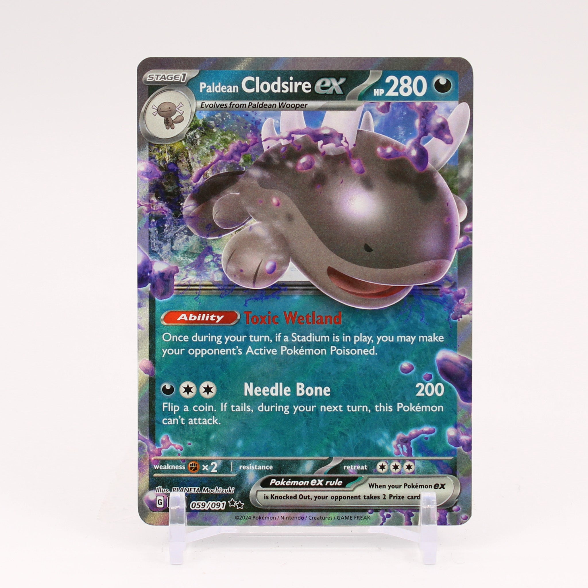 Paldean Clodsire ex - 059/091 Paldean Fates Double Rare Pokemon - NM/MINT