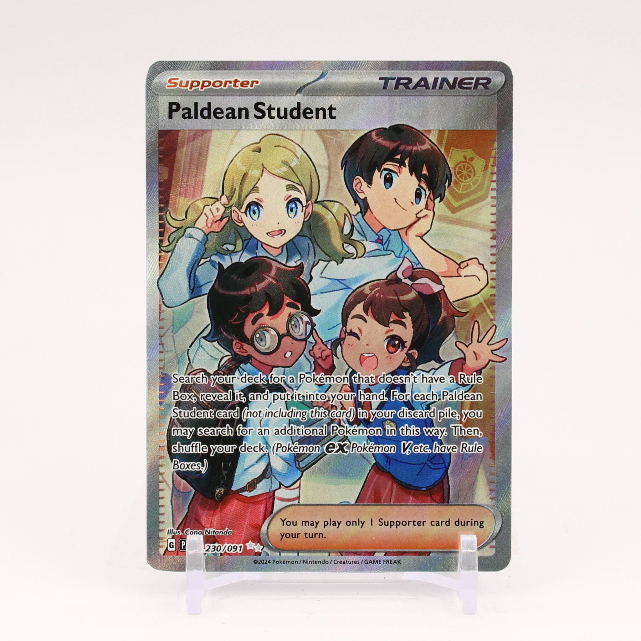 Paldean Student - 230/091 Paldean Fates Full Art Trainer - NM/MINT