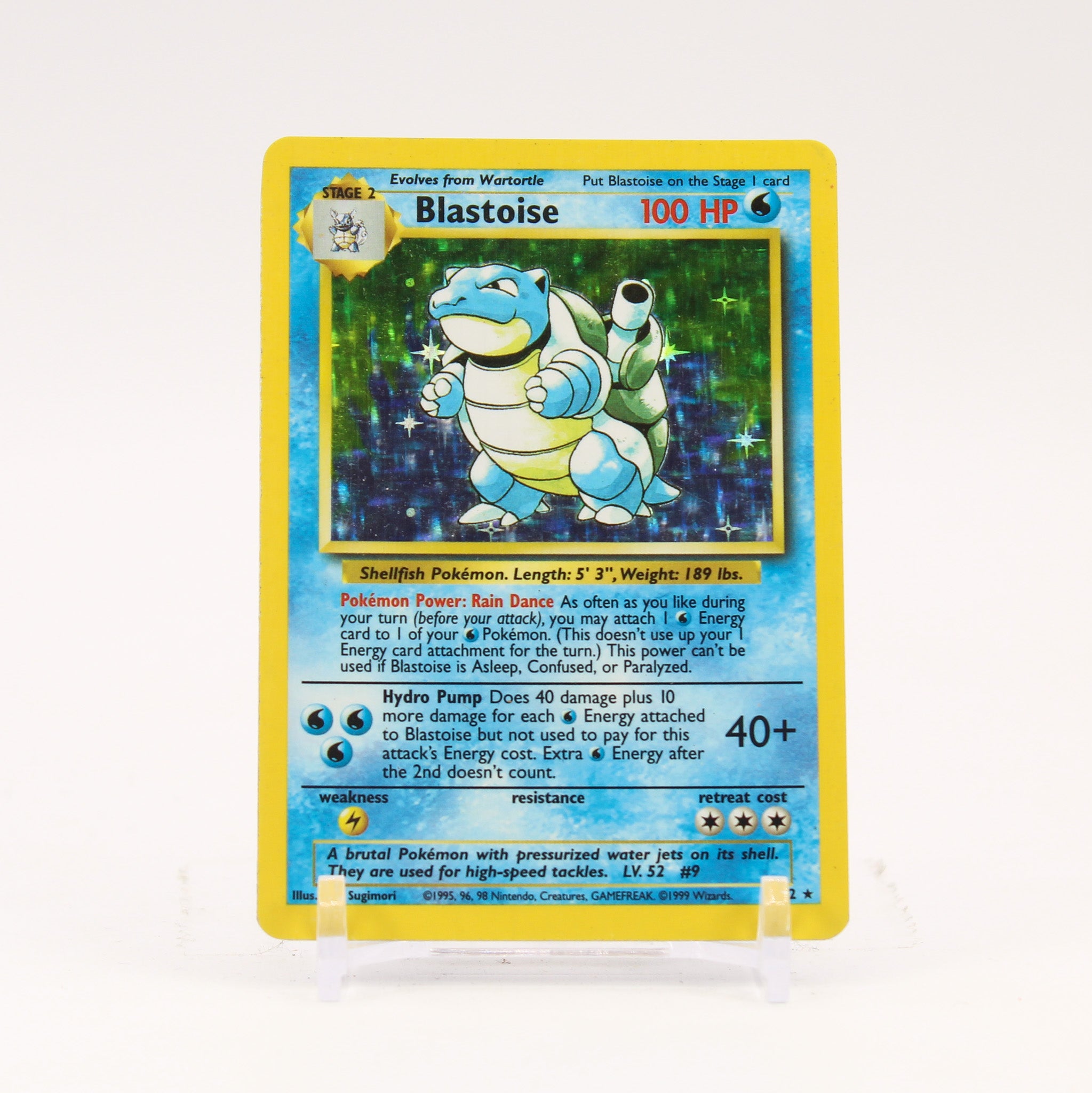 Blastoise - 2/102 Base Set Unlimited Holo Rare Pokemon - LP/MP
