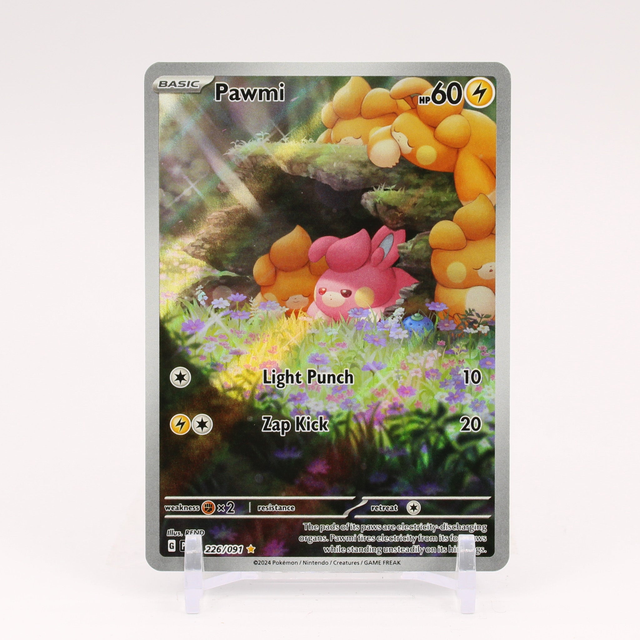 Pawmi - 226/091 Paldean Fates Shiny Illustration Rare Pokemon - NM/MINT