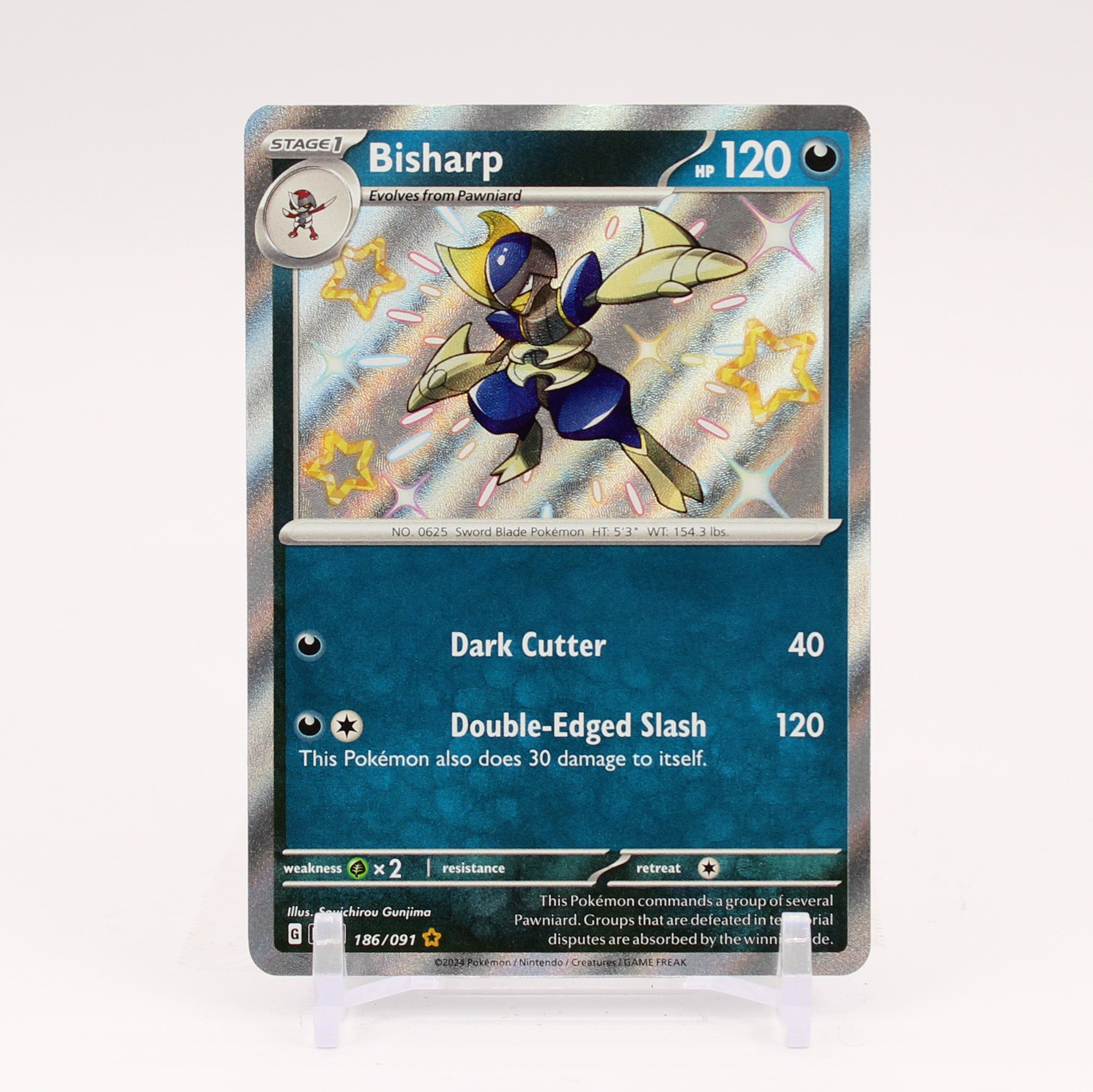 Bisharp - 186/091 Paldean Fates Baby Shiny Holo Rare Pokemon - NM/MINT