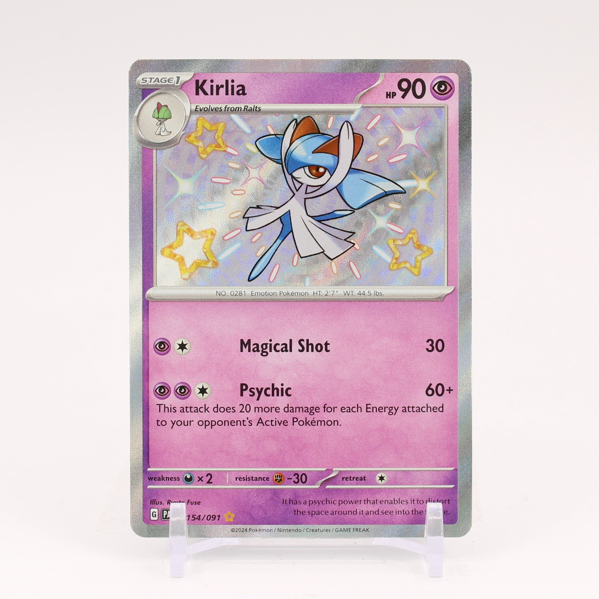 Kirlia - 154/091 Paldean Fates Baby Shiny Holo Rare Pokemon - NM/MINT