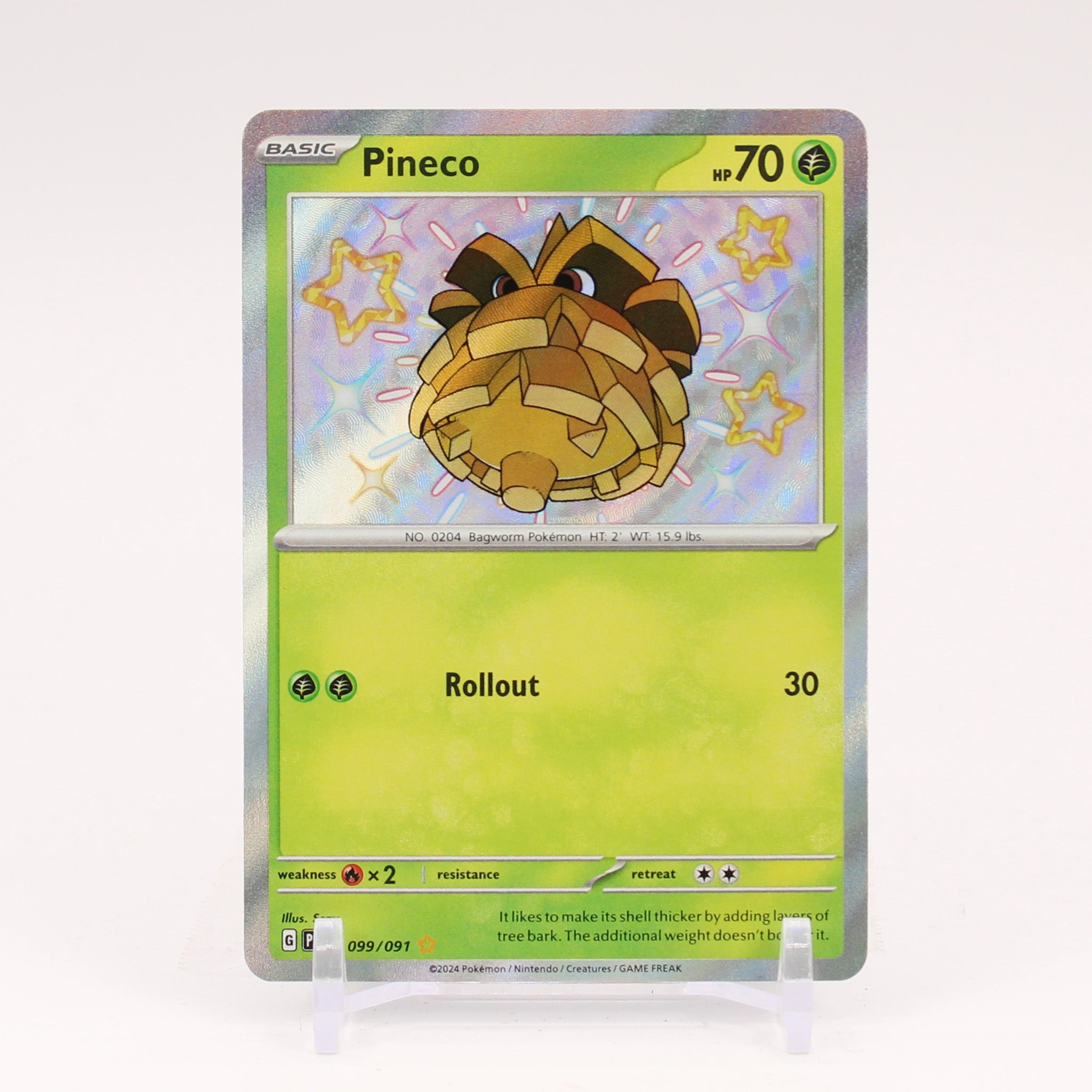 Pineco - 099/091 Paldean Fates Baby Shiny Holo Rare Pokemon - NM/MINT
