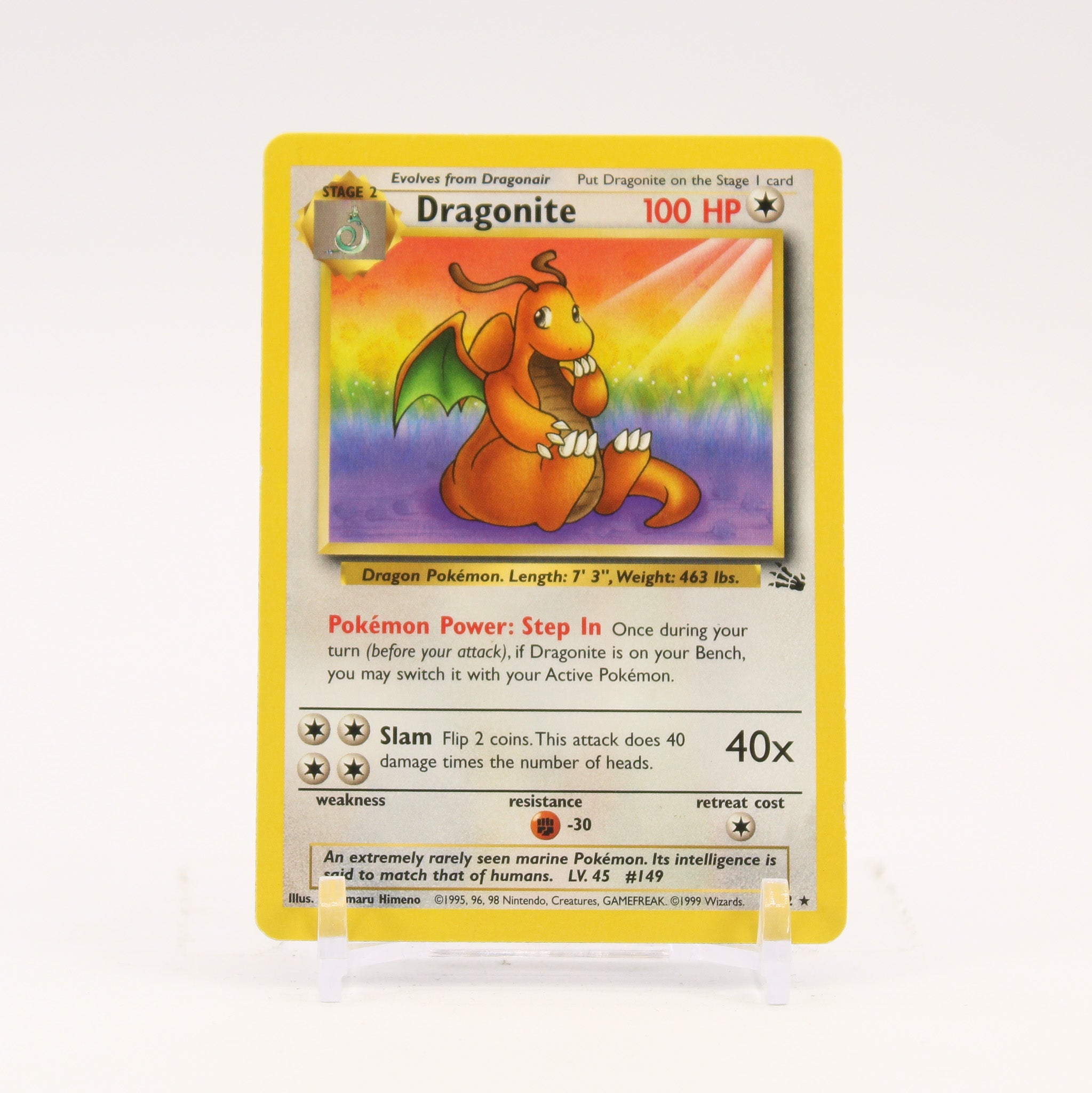 Dragonite - 19/62 Fossil Unlimited Rare Pokemon - LP