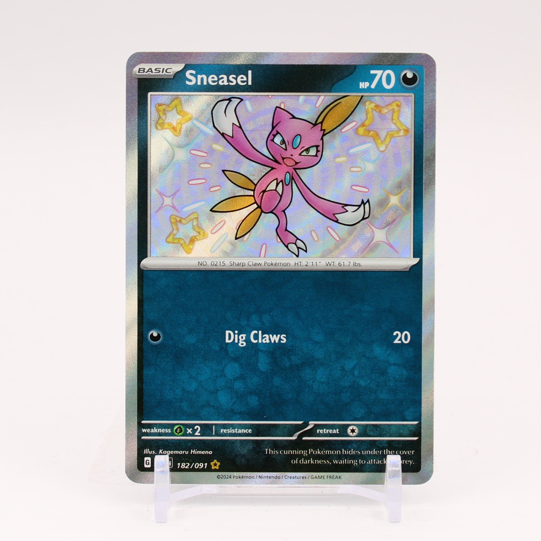 Sneasel - 182/091 Paldean Fates Baby Shiny Holo Rare Pokemon - NM/MINT