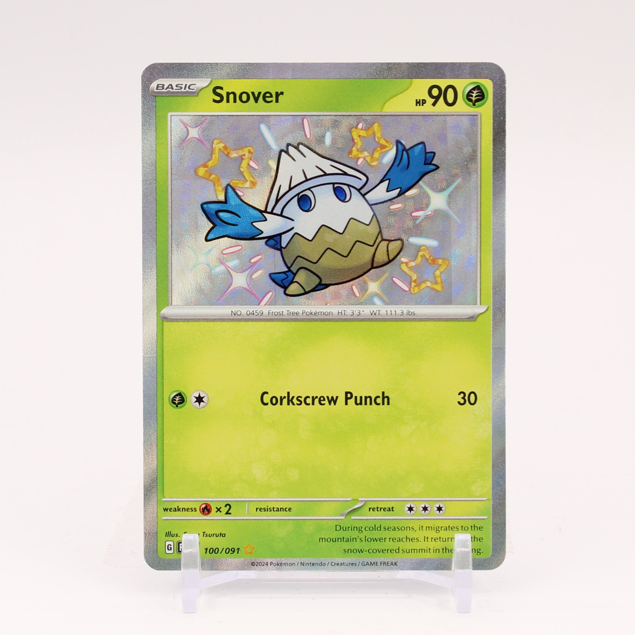 Snover - 100/091 Paldean Fates Baby Shiny Holo Rare Pokemon - NM/MINT
