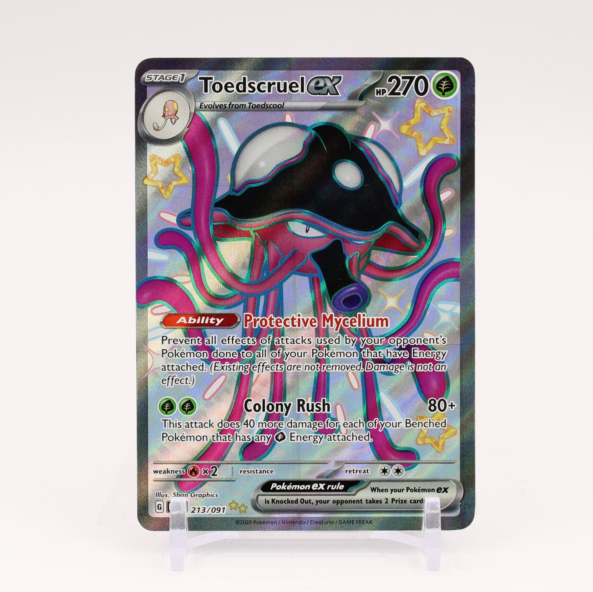 Toedscruel ex - 213/091 Paldean Fates Full Art Shiny Pokemon - NM/MINT