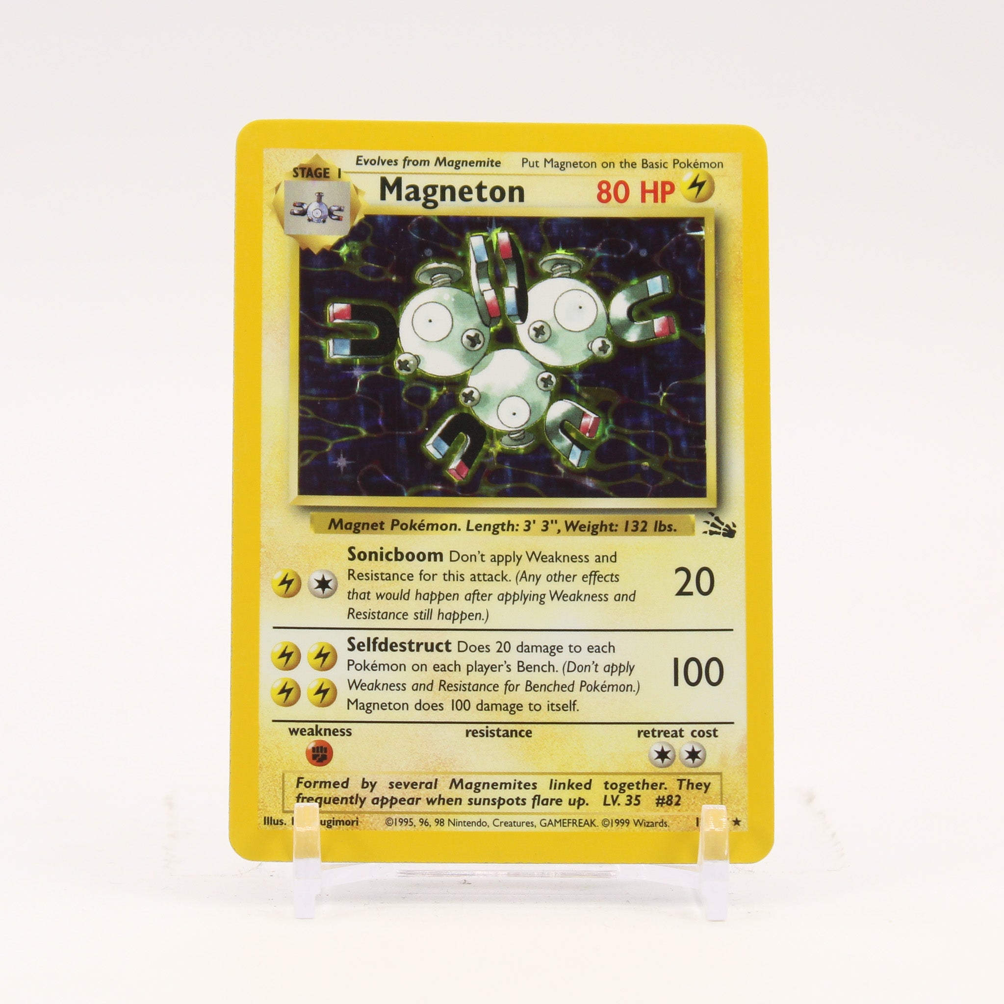 Magneton - 11/62 Fossil Unlimited Holo Rare Pokemon - NM/LP