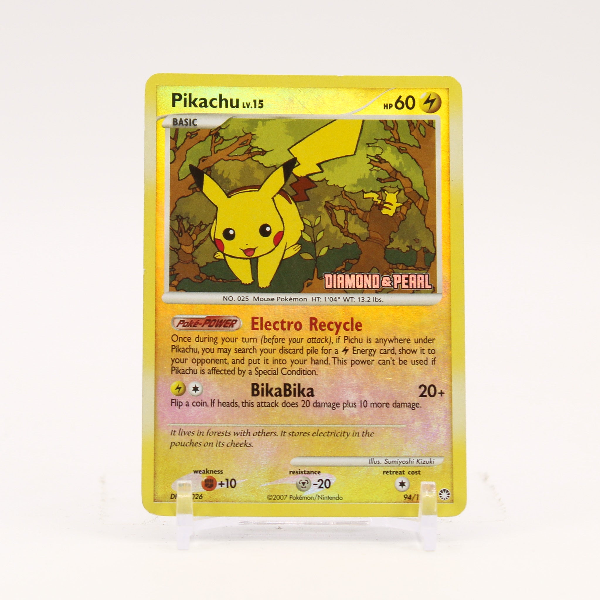 Pikachu - 94/123 Mysterious Treasures Reverse Holo Pokemon - MP/HP