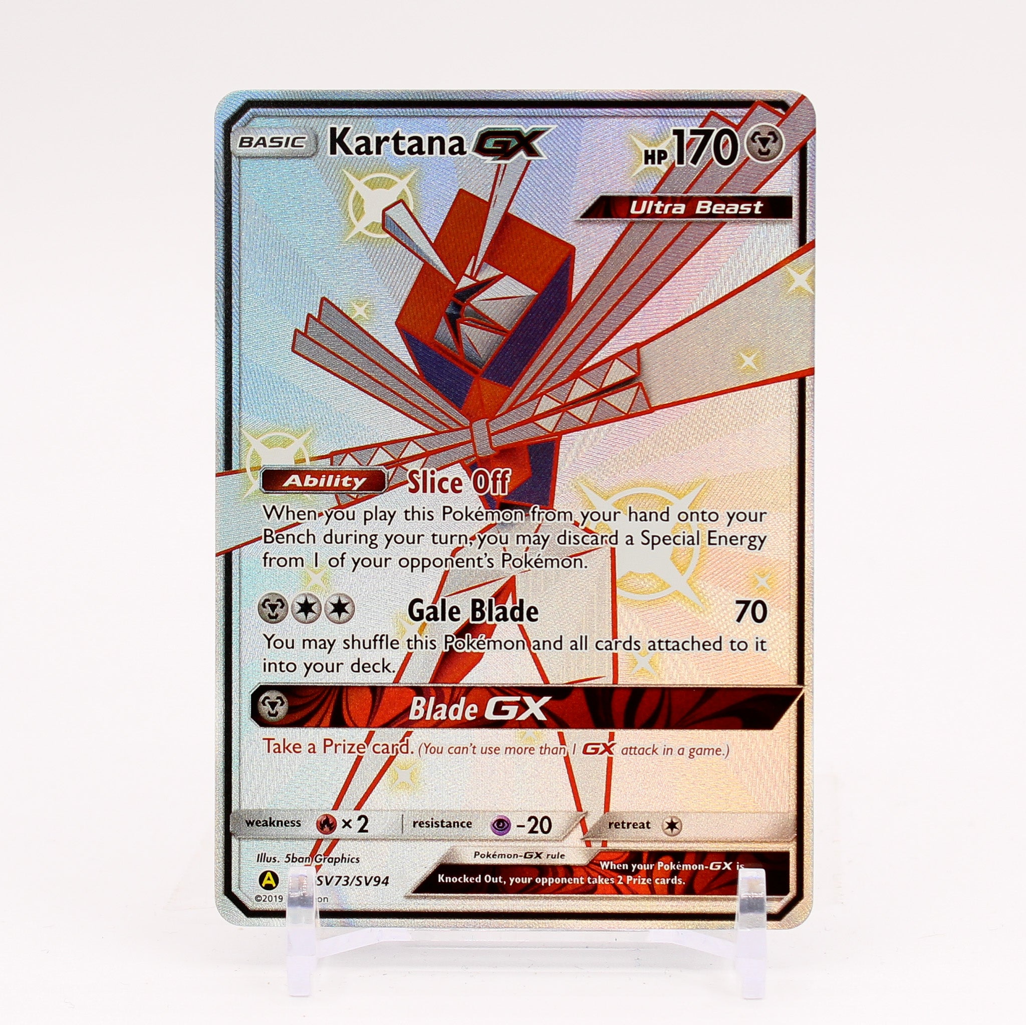 Kartana GX - SV73/SV94 Hidden Fates Full Art Shiny Pokemon - NM/MINT