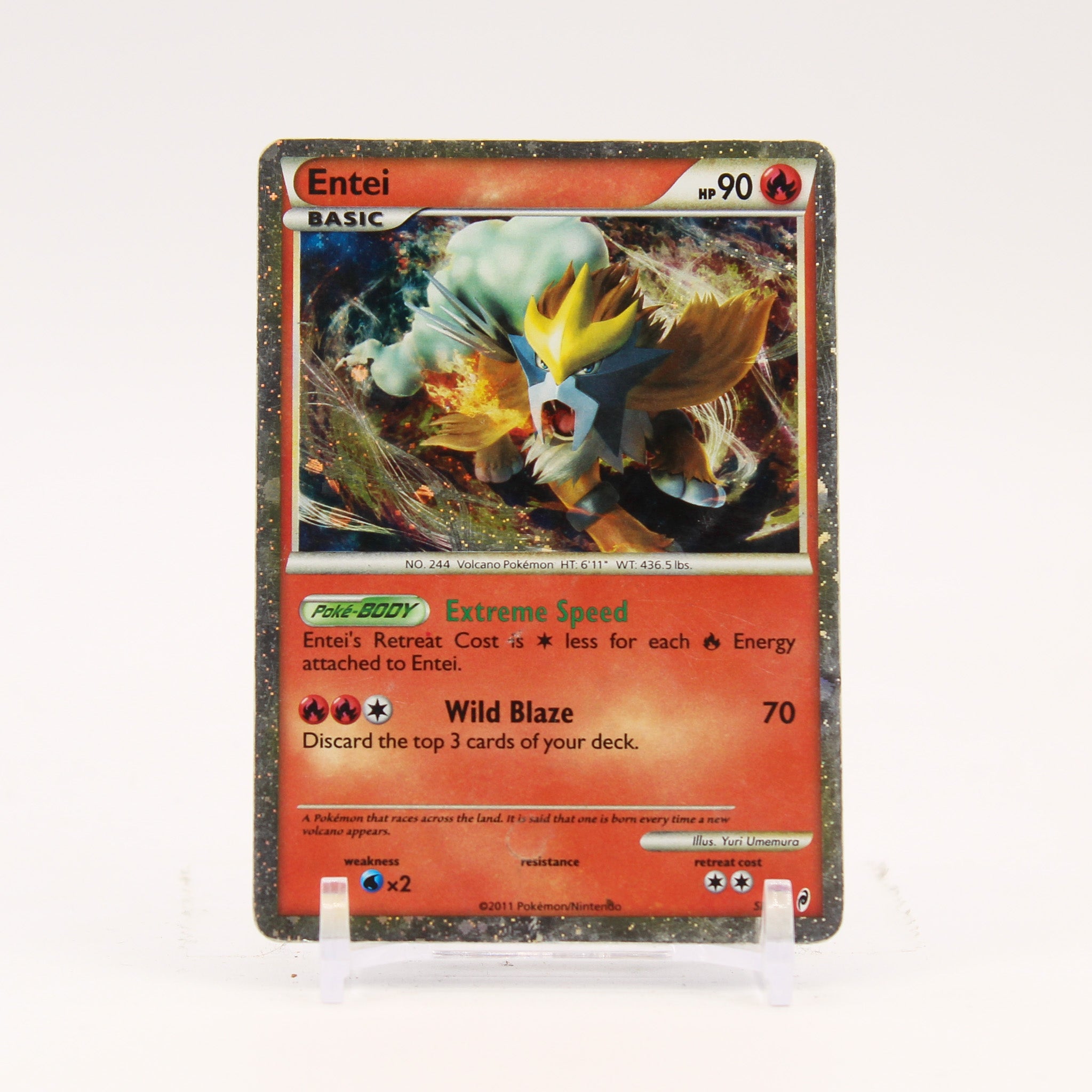Entei Shiny - SL3 Call of Legends Secret Rare Holo Pokemon - DMG