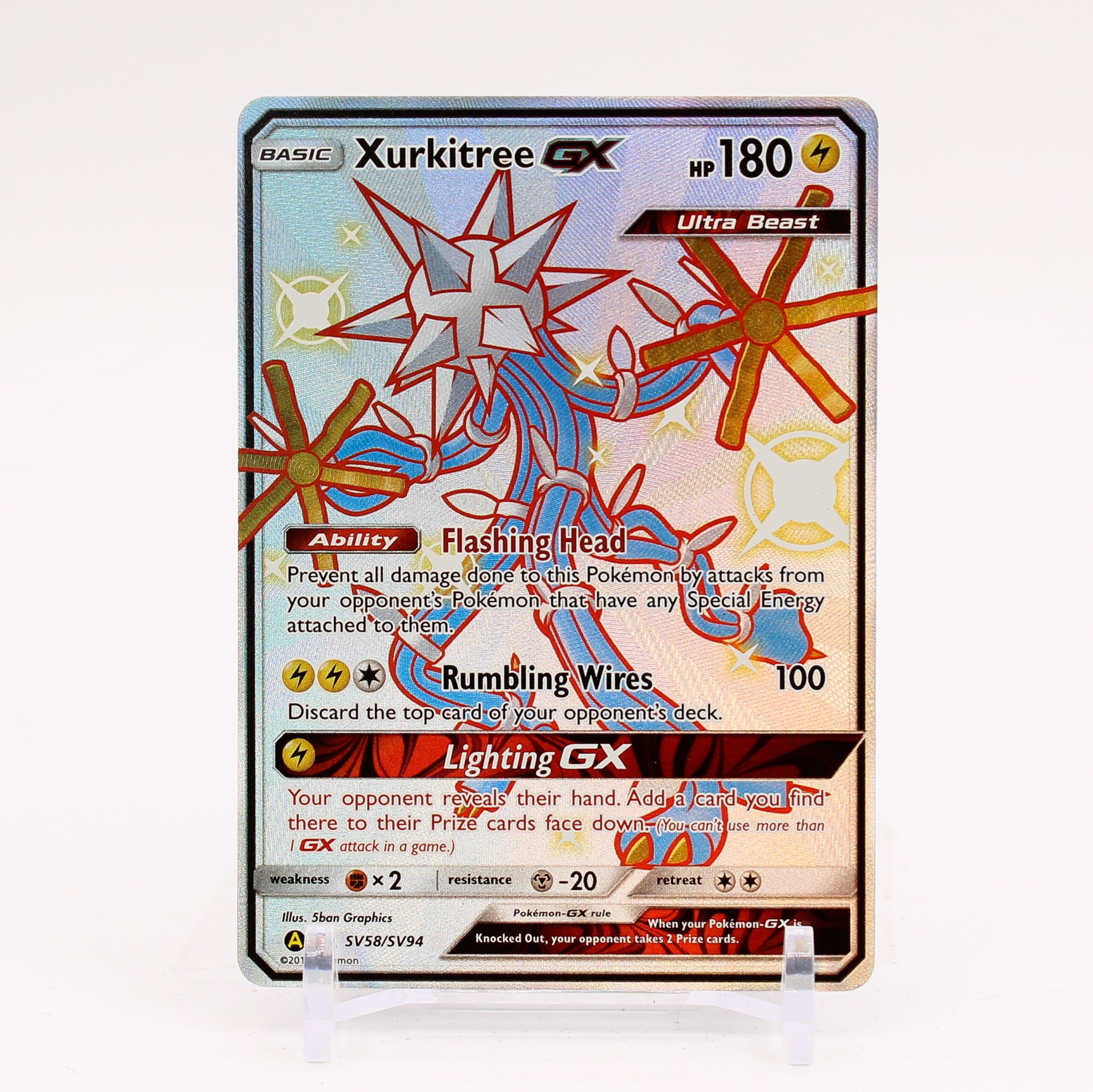 Xurkitree GX - SV58/SV94 Hidden Fates Full Art Shiny Pokemon - NM/MINT
